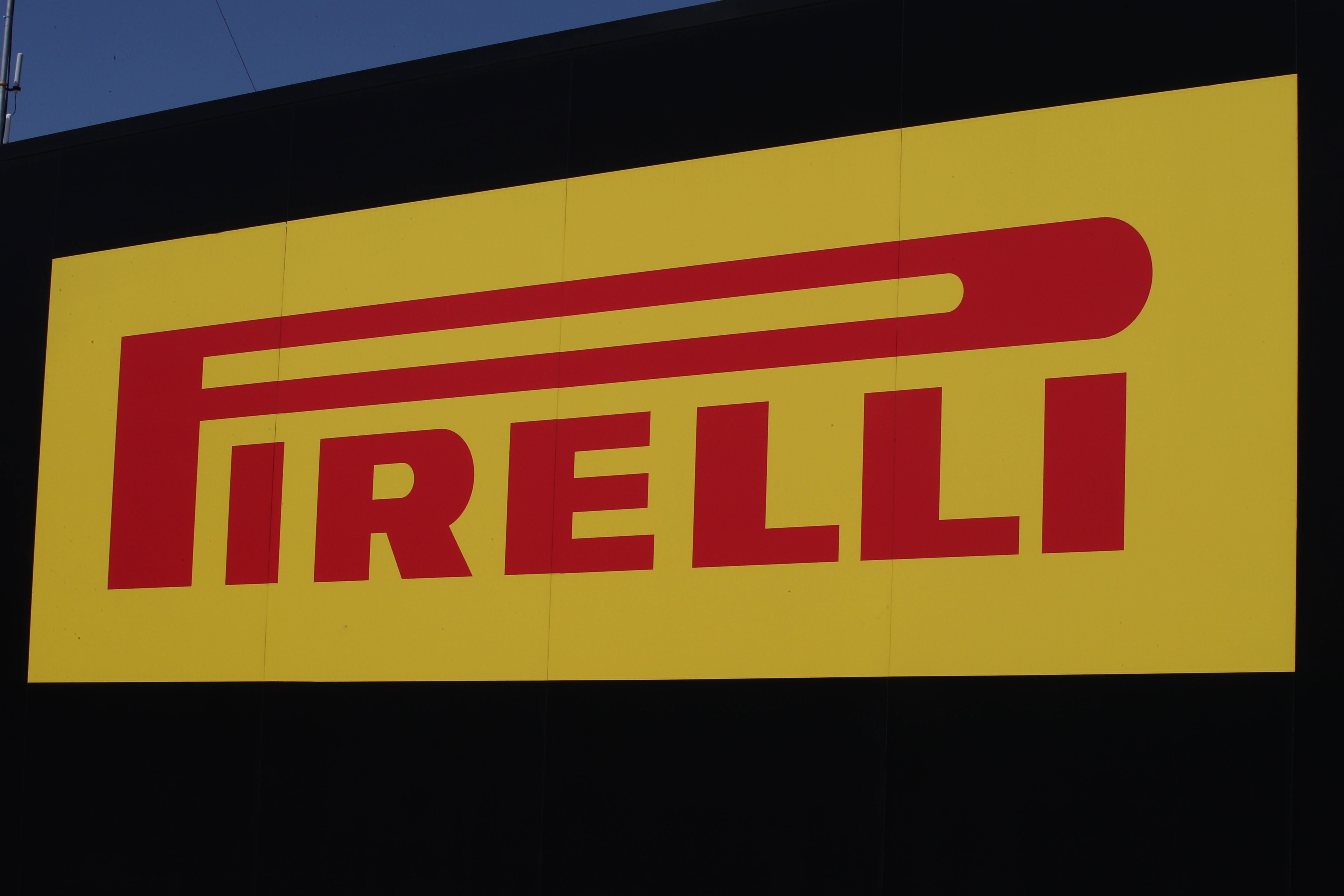 Pirelli logo on the side of a trailer at the 2025 Catalan MotoGP. Credit: Gold and Goose.