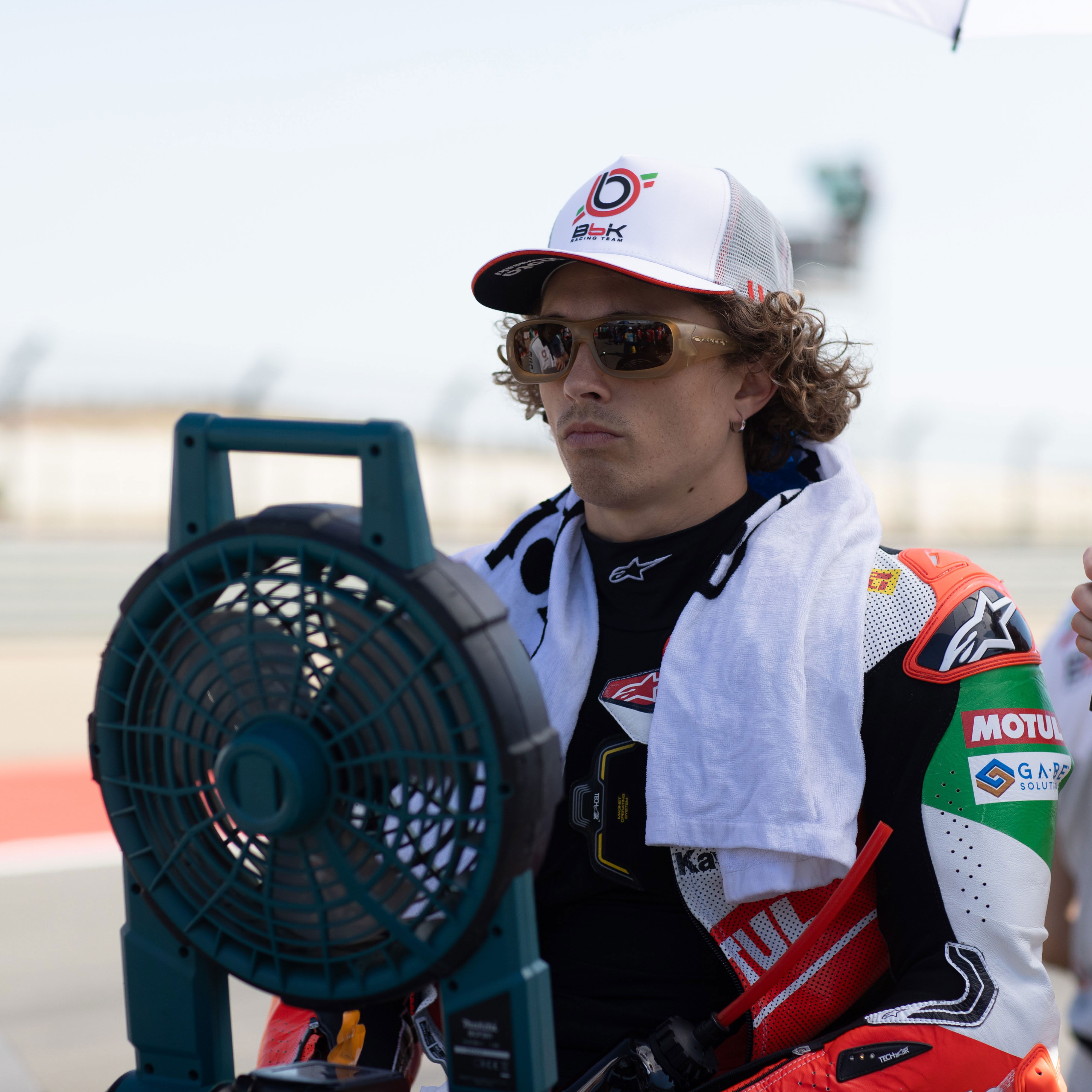 Axel Bassani, 2025 Aragon WorldSBK, grid. Credit: Gold and Goose.