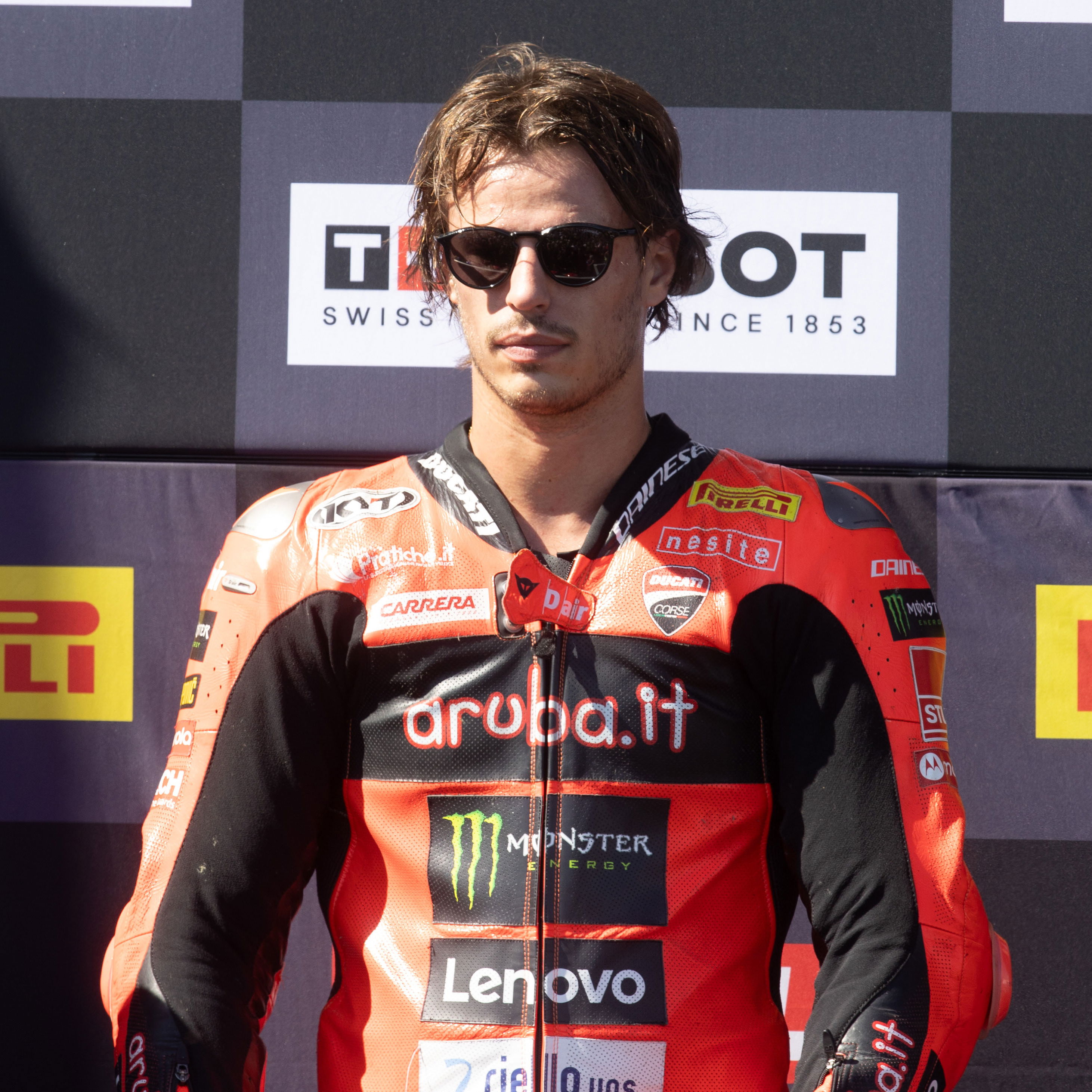 Nicolo Bulega, 2025 Aragon WorldSBK, podium. Credit: Gold and Goose.