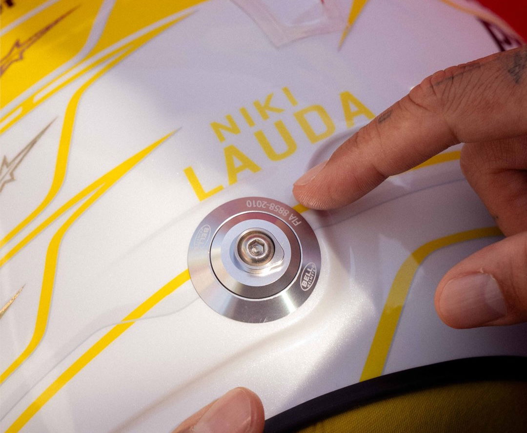 Hamilton's helmet design carries Lauda's name