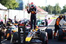 Verstappen celebrates his history-making F1 pole