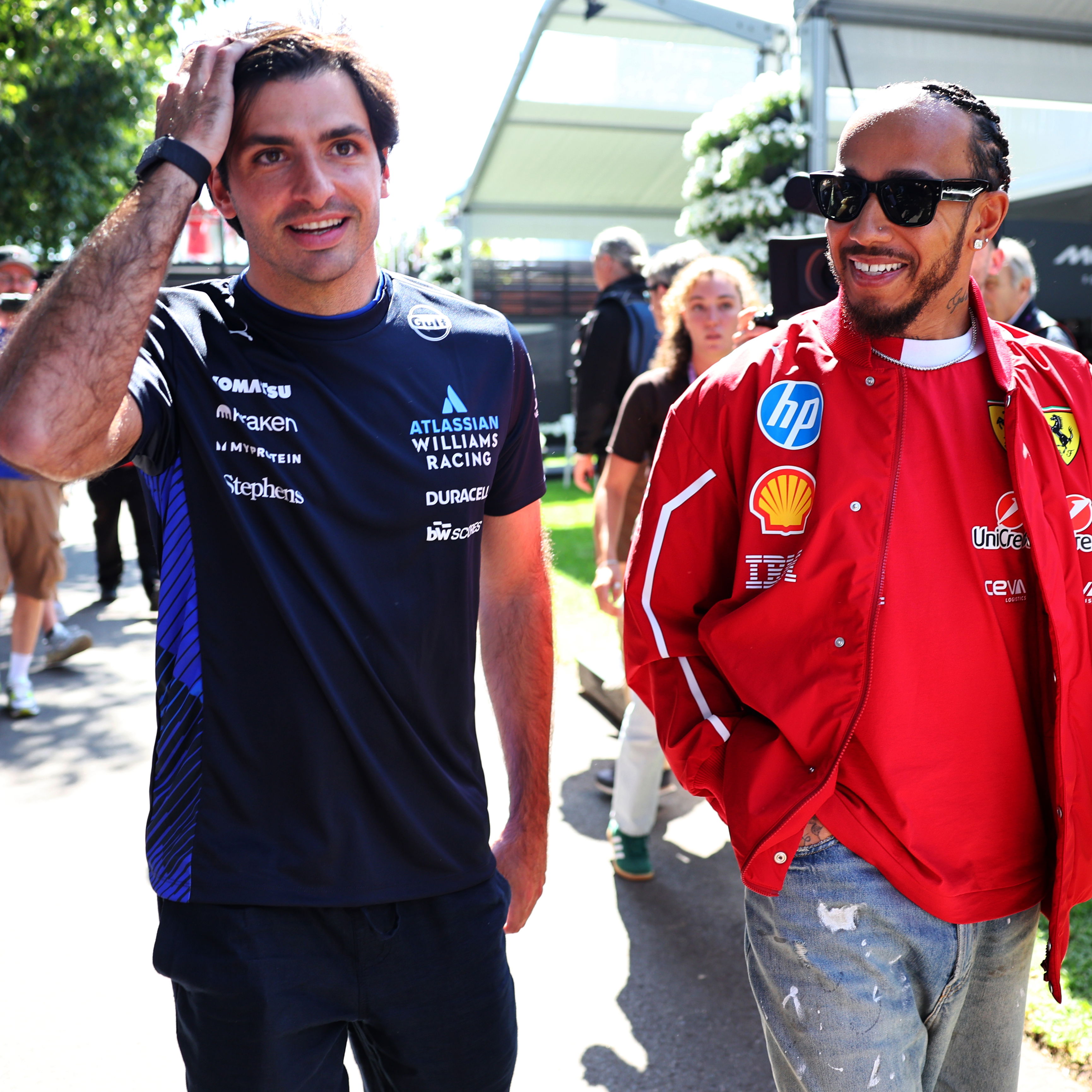 Sainz and Hamilton at the Australian Grand Prix