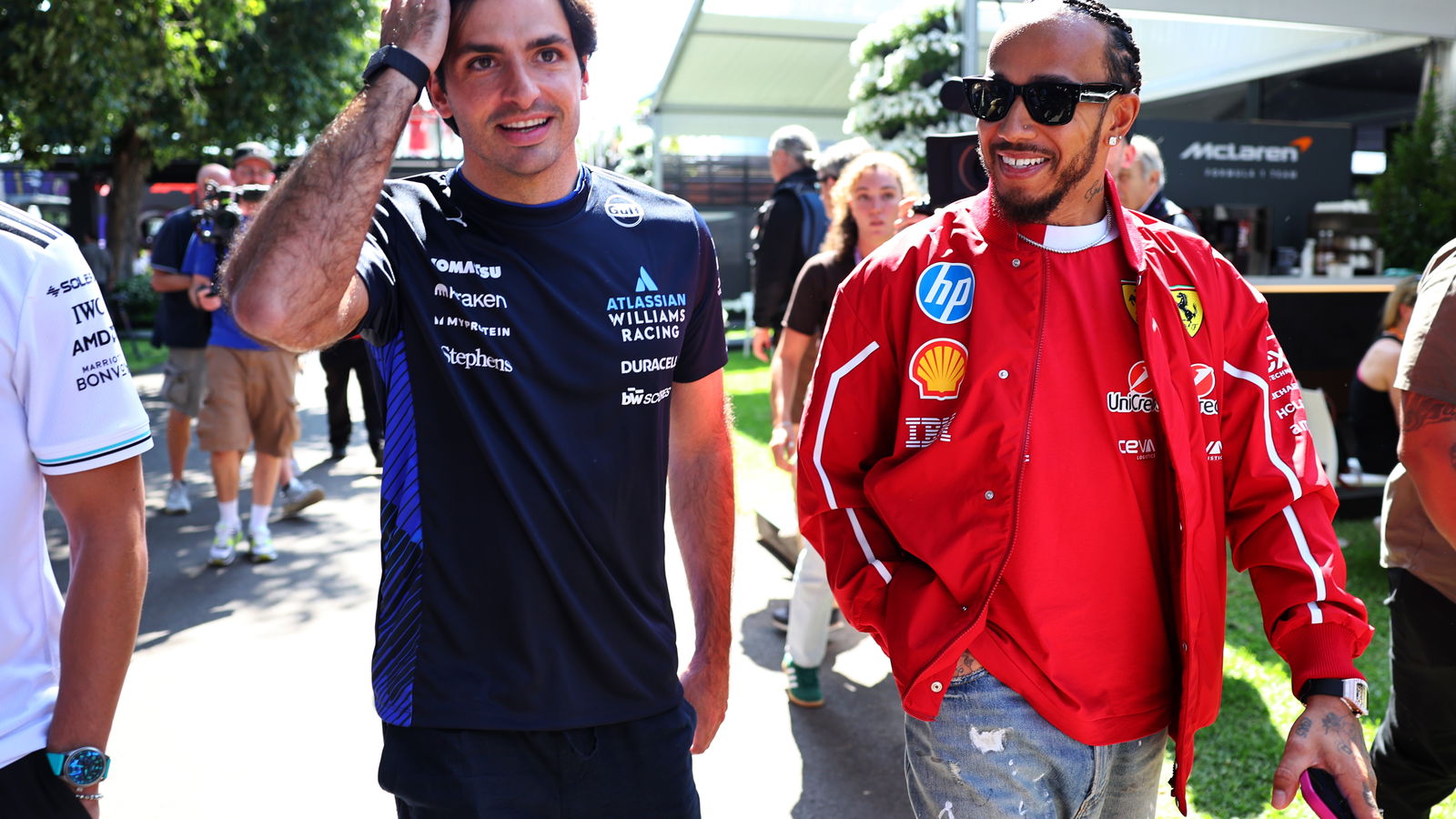 Sainz and Hamilton at the Australian Grand Prix