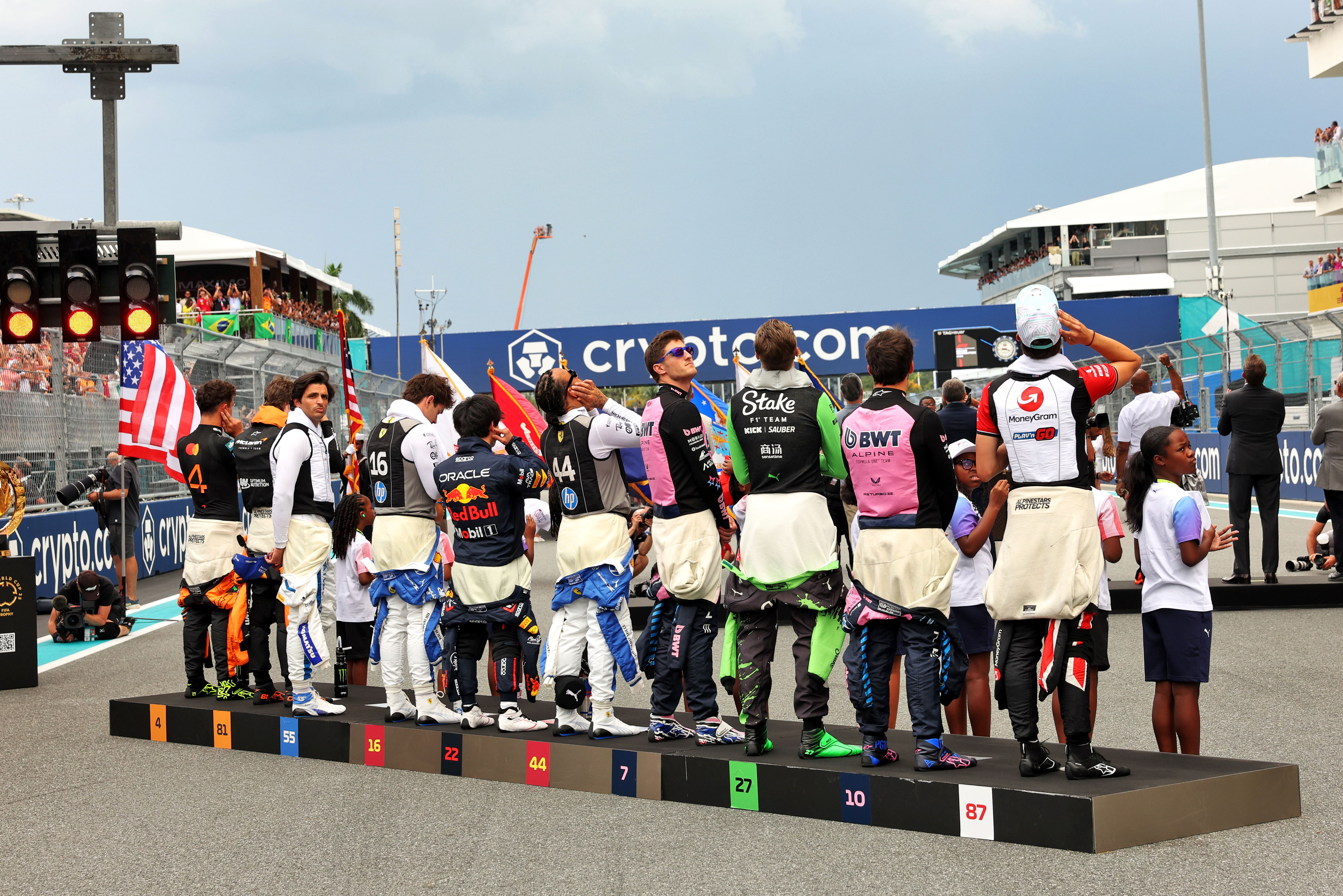F1 pre-race national anthem ceremony