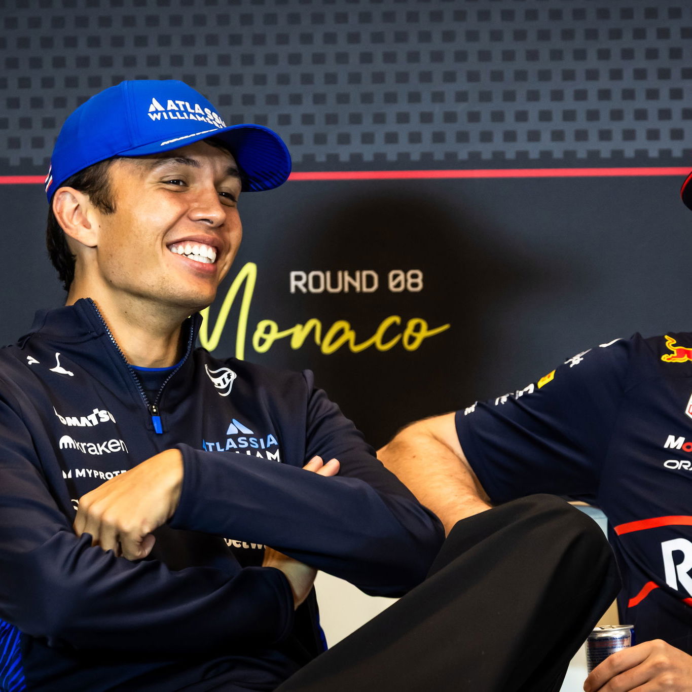 Alex Albon and Max Verstappen