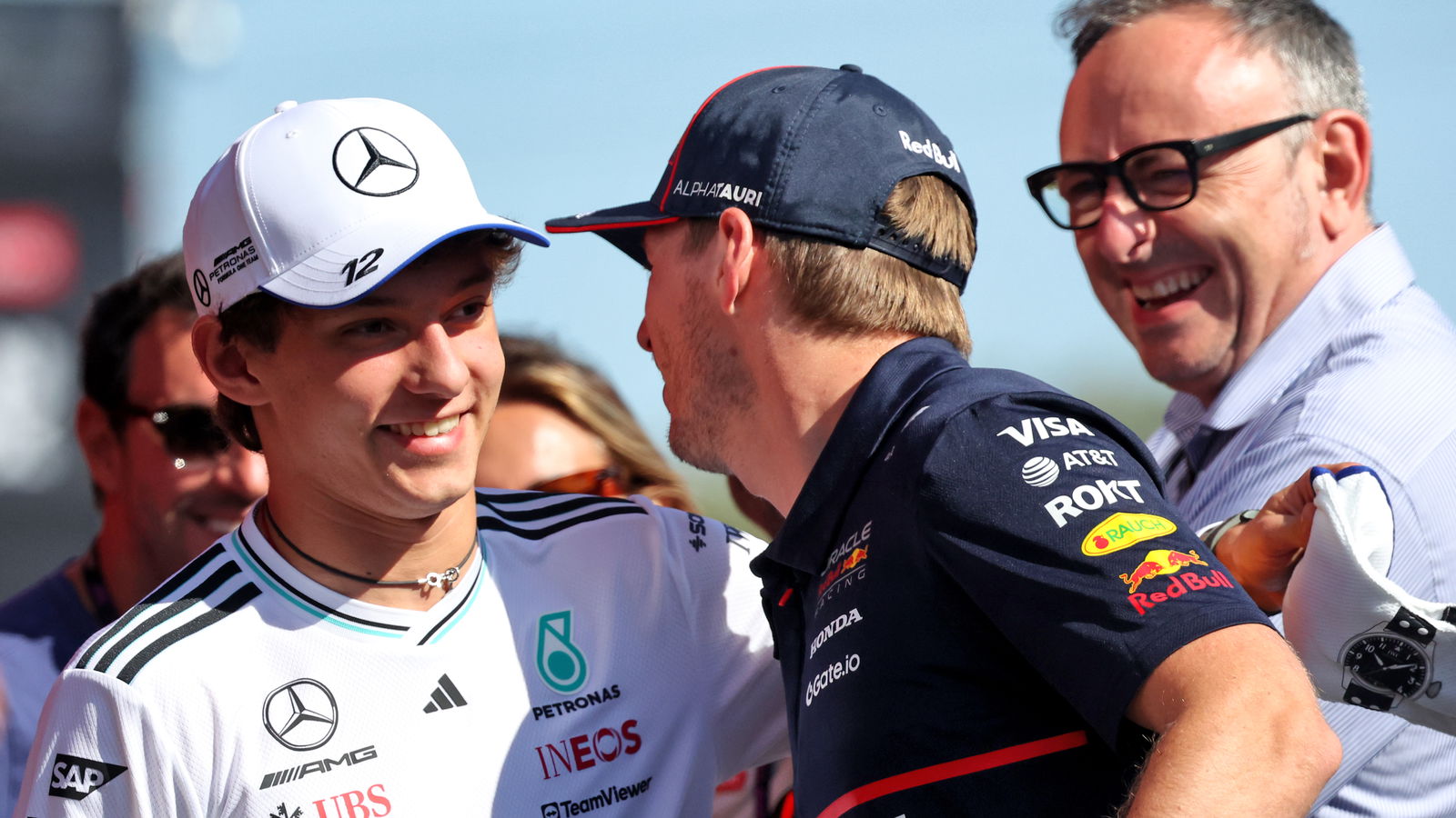 Kimi Antonelli and Max Verstappen