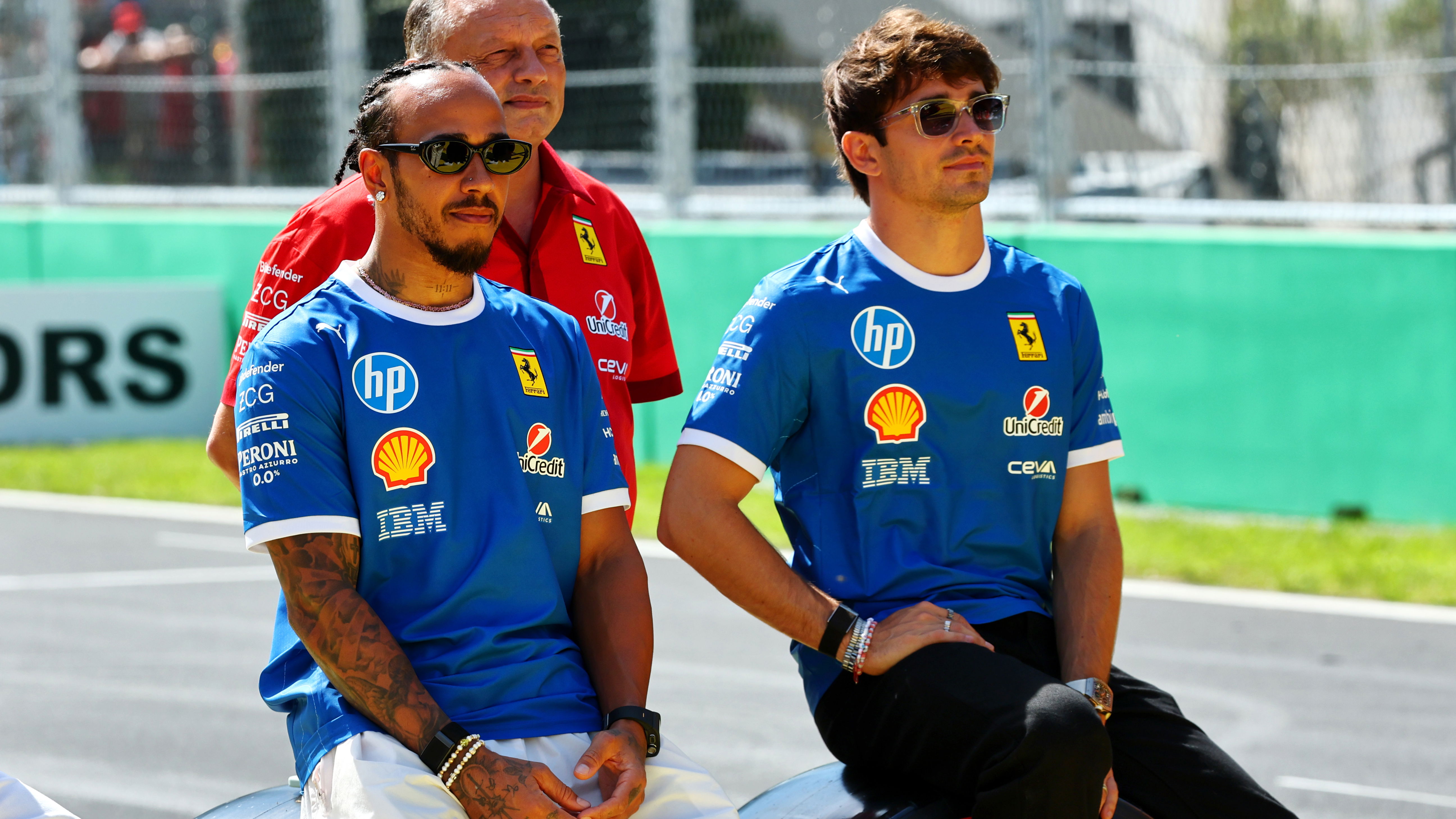 Lewis Hamilton and Charles Leclerc