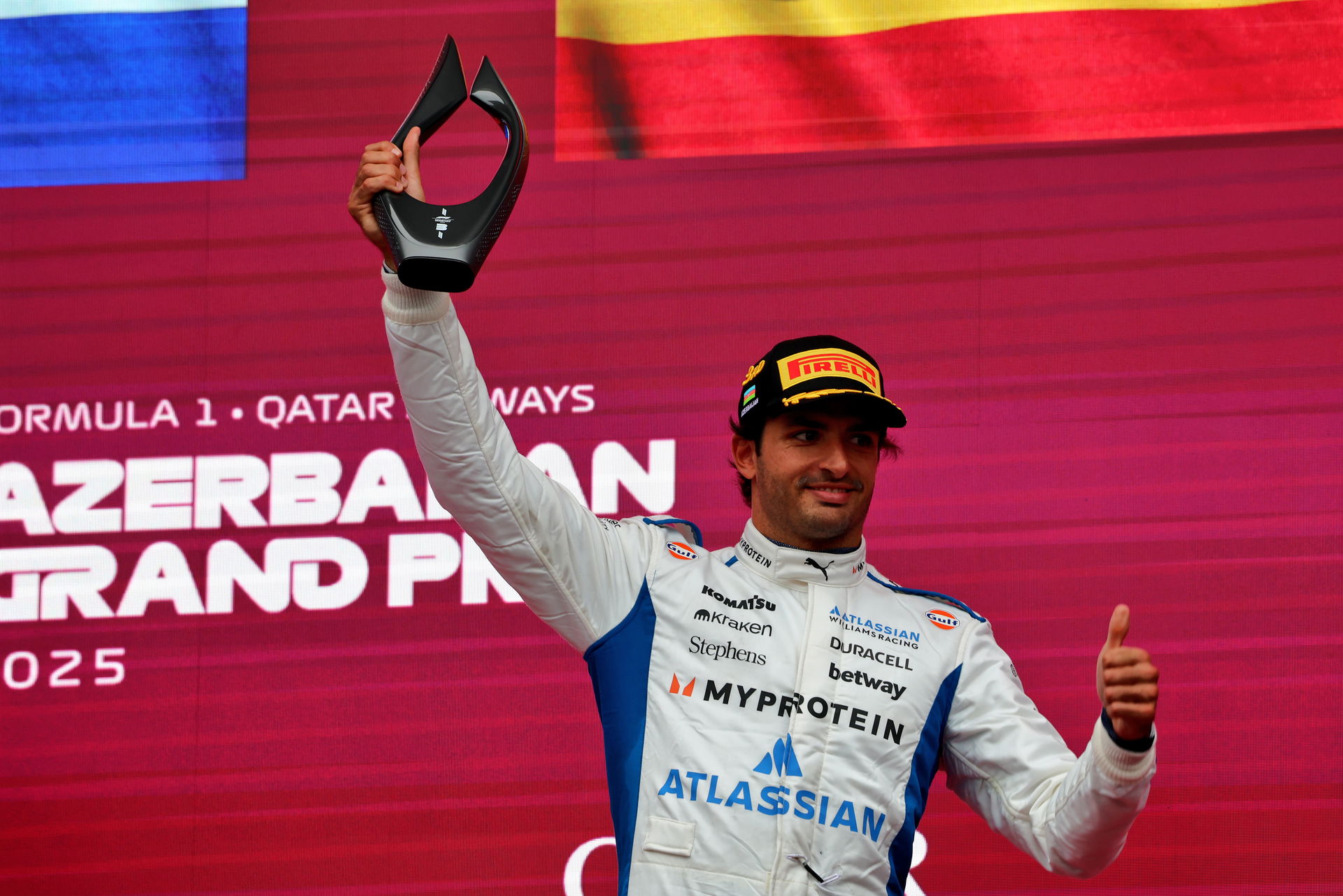 Sign celebrated the milestone podium in Baku