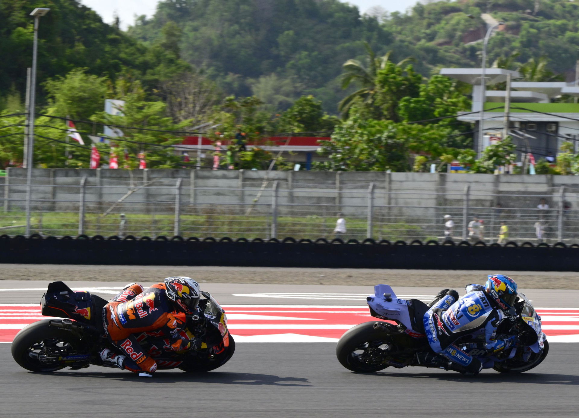 2025 Indonesia MotoGP: Alex Marquez leads Pedro Acosta in battle for second place
