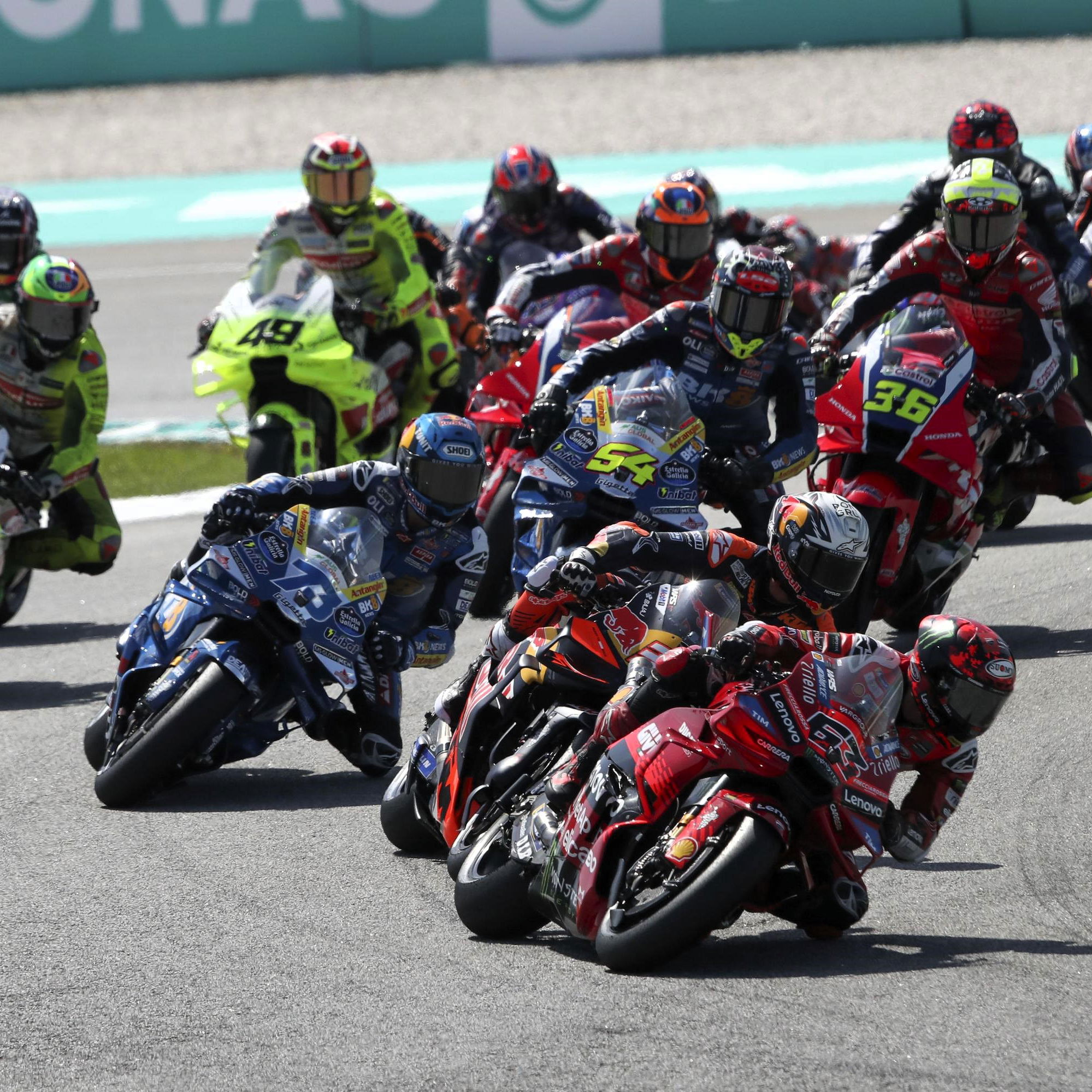 Francesco Bagnaia leads, 2025 Malaysian MotoGP