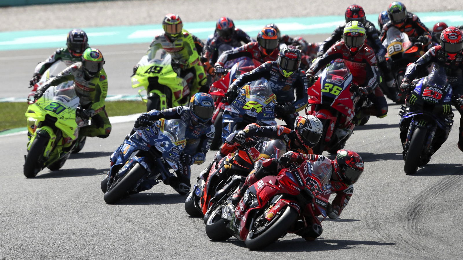 Francesco Bagnaia leads, 2025 Malaysian MotoGP