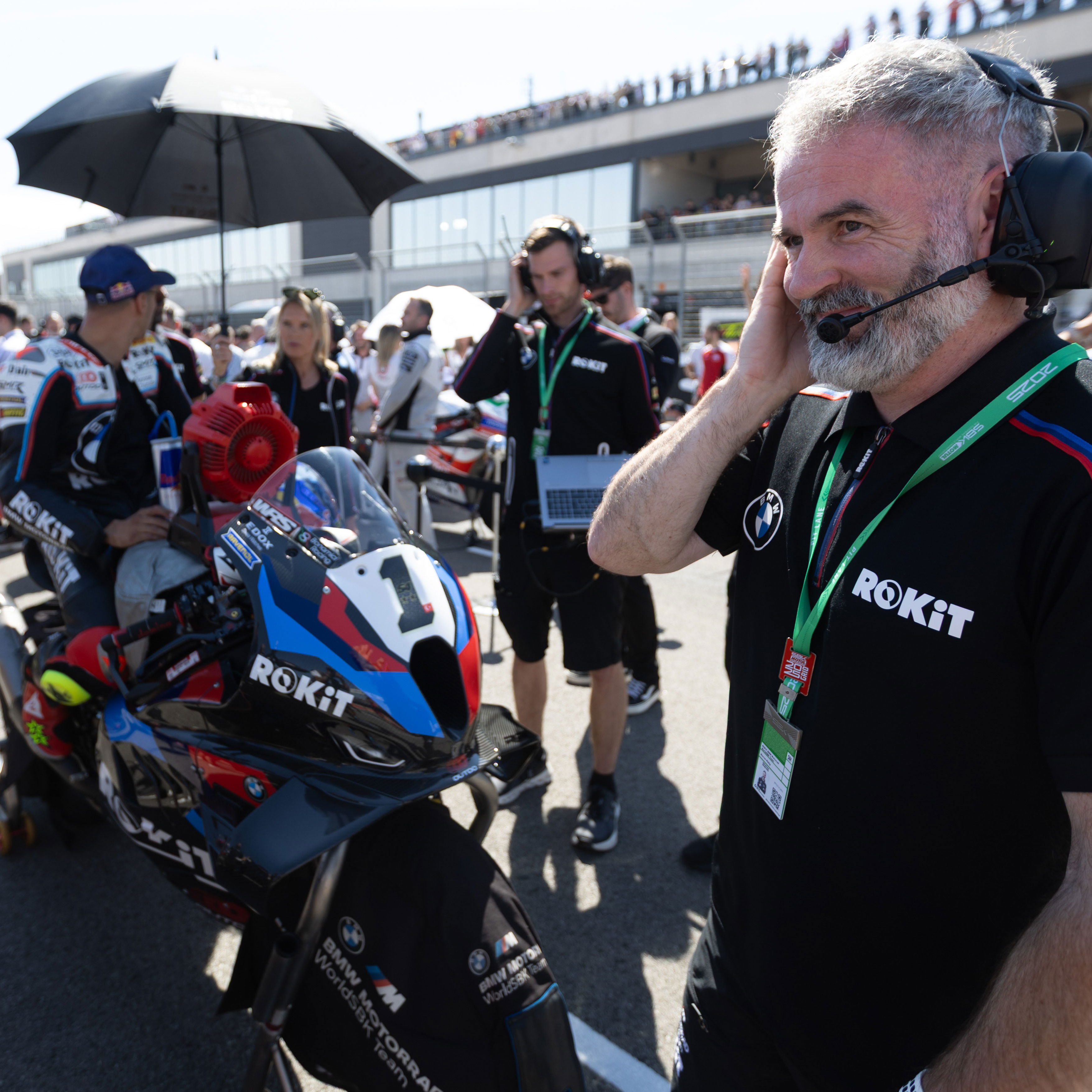 Phil Marron, Toprak Razgatlioglu, 2025 Aragon WorldSBK, grid. Credit: Gold and Goose.