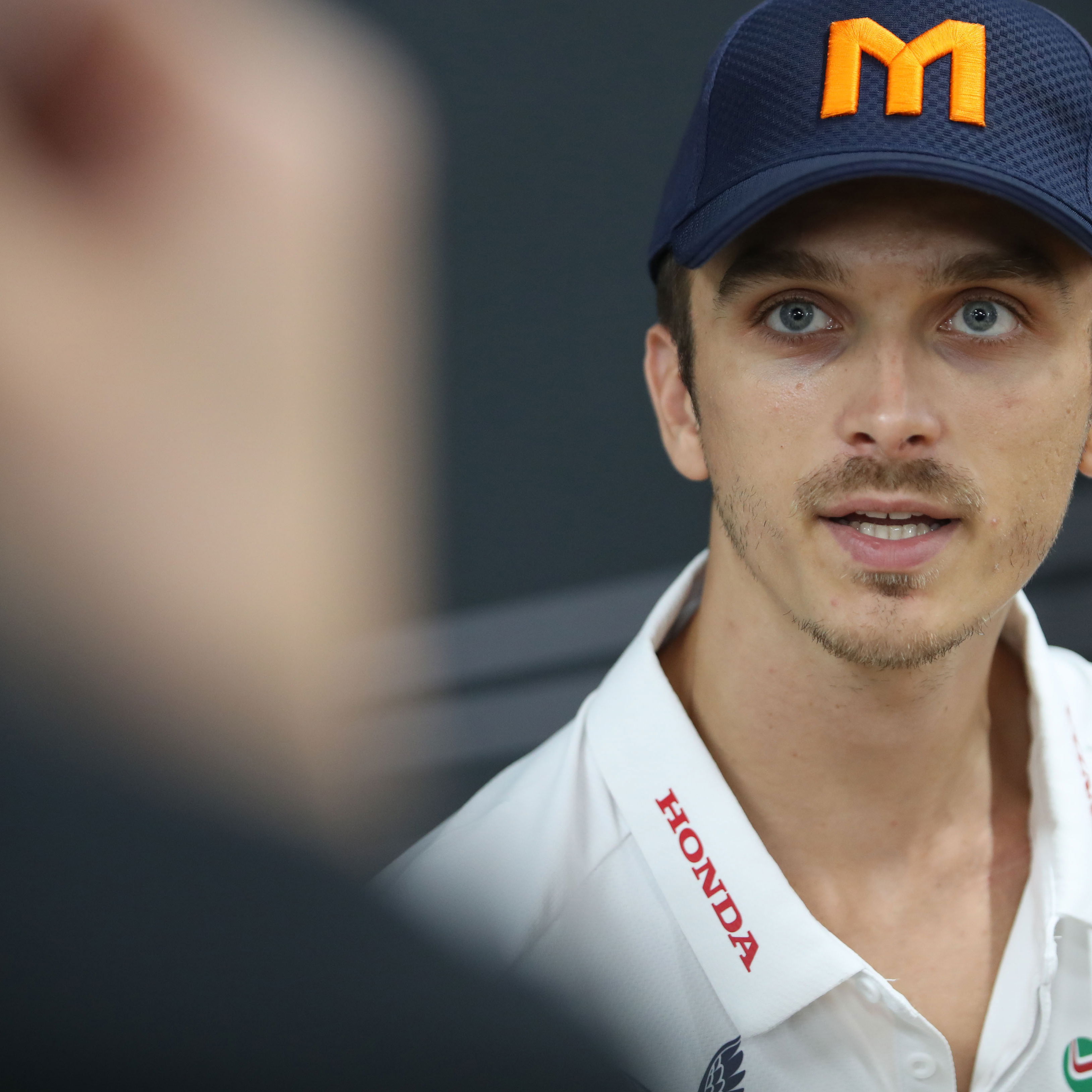Luca Marini speaks to the media at 2025 MotoGP Indonesian Grand Prix. Credit: Gold and Goose.