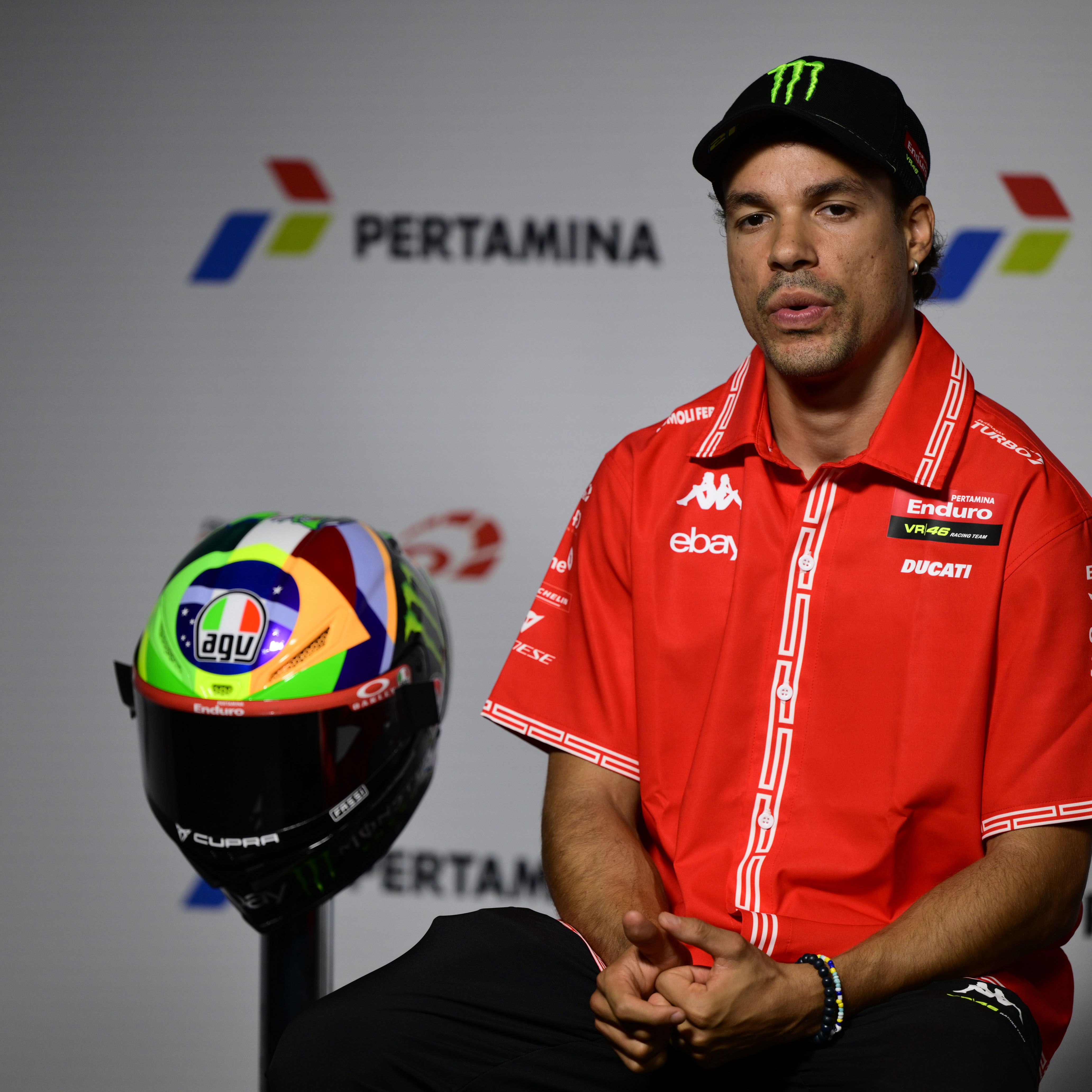 Franco Morbidelli, 2025 MotoGP Indonesian Grand Prix, press conference. Credit: Gold and Goose.
