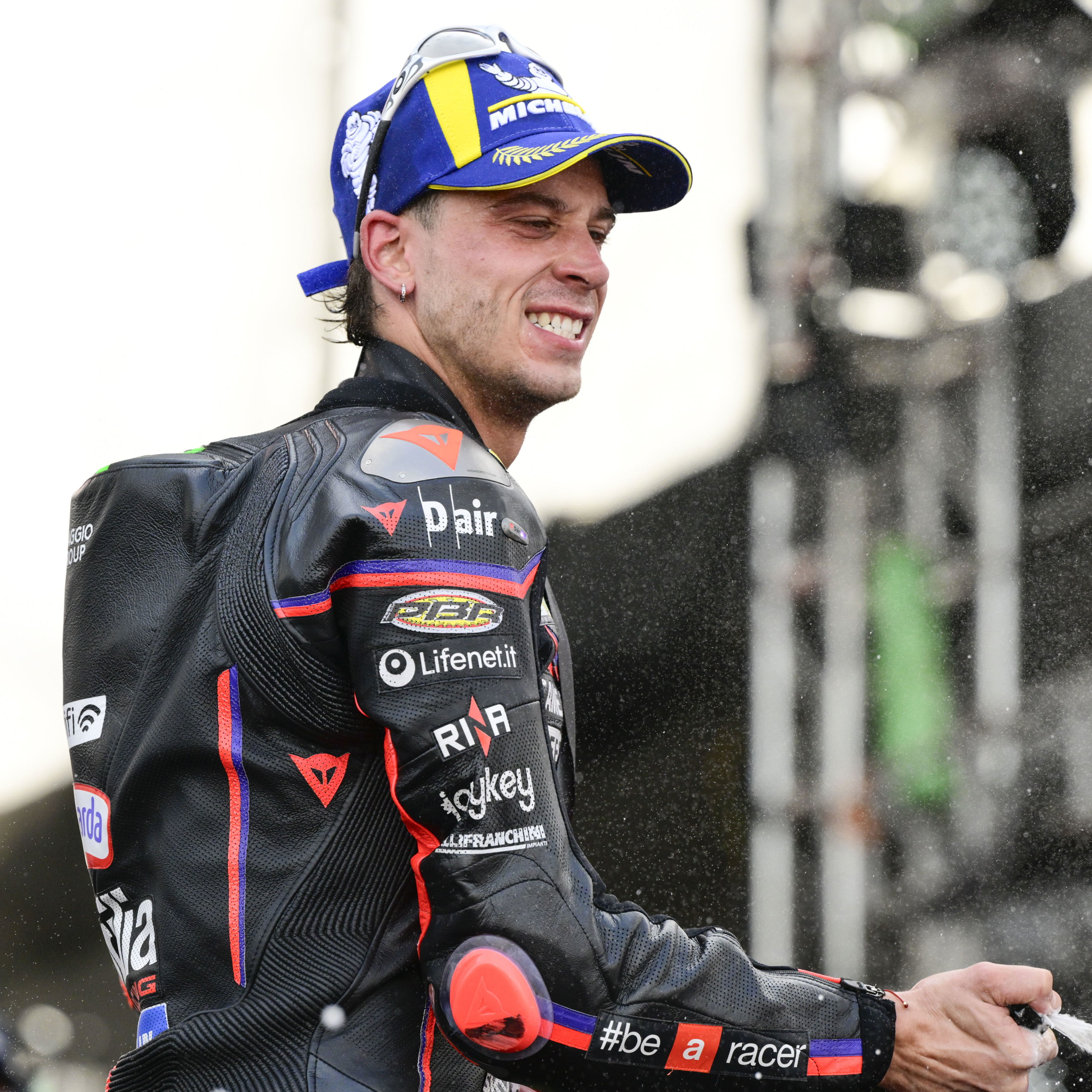 Marco Bezzecchi, 2025 MotoGP Indonesian Grand Prix, Sprint podium. Credit: Gold and Goose.