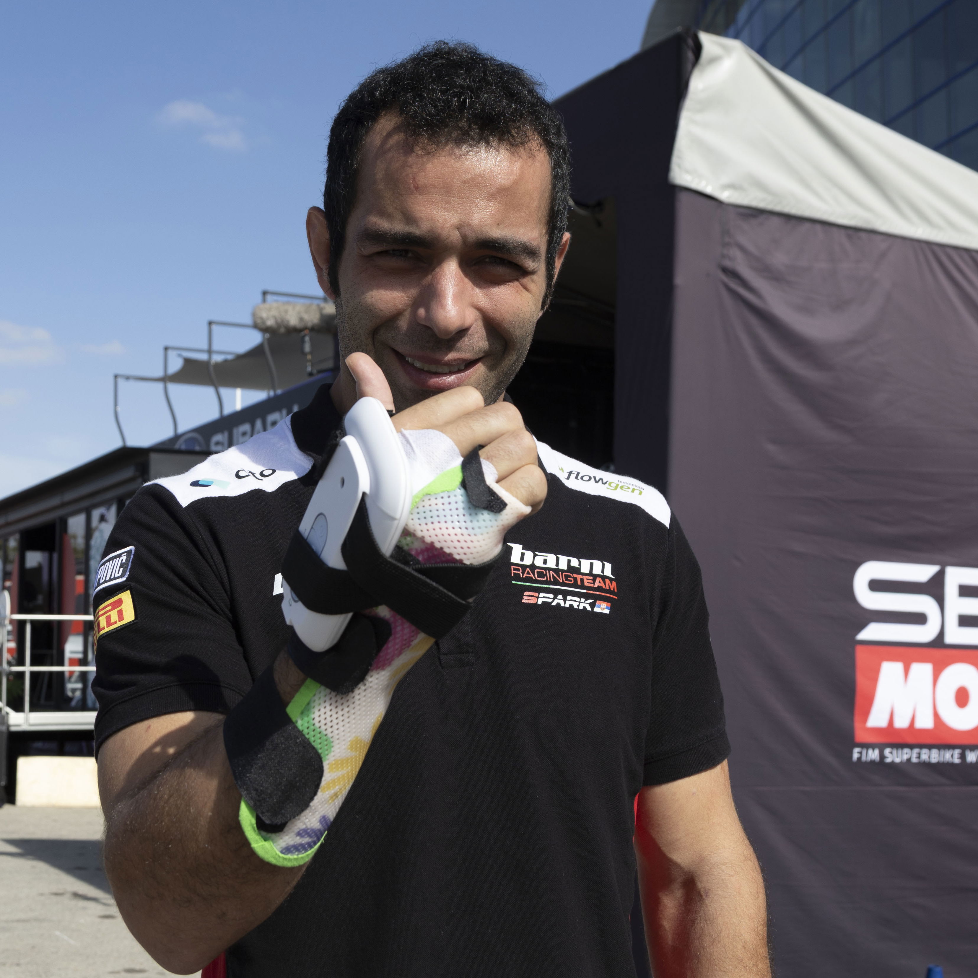 Danilo Petrucci, 2025 Spanish WorldSBK, paddock. Credit: Gold and Goose.