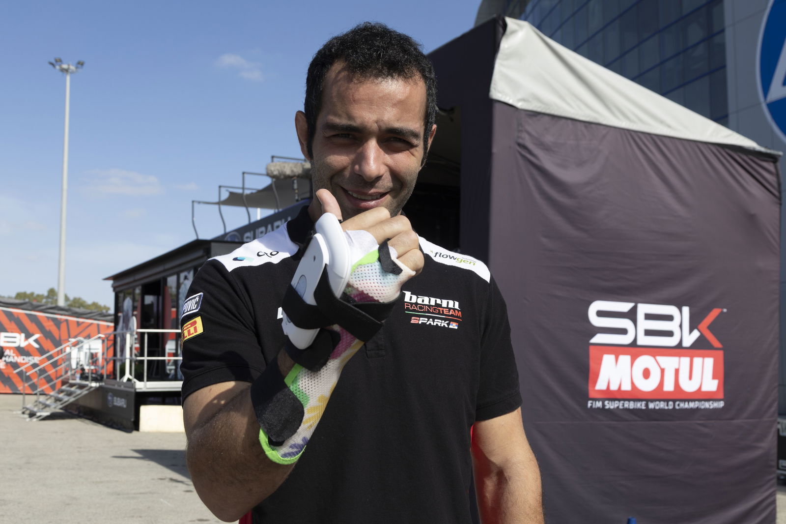 Danilo Petrucci, 2025 Spanish WorldSBK, paddock. Credit: Gold and Goose.