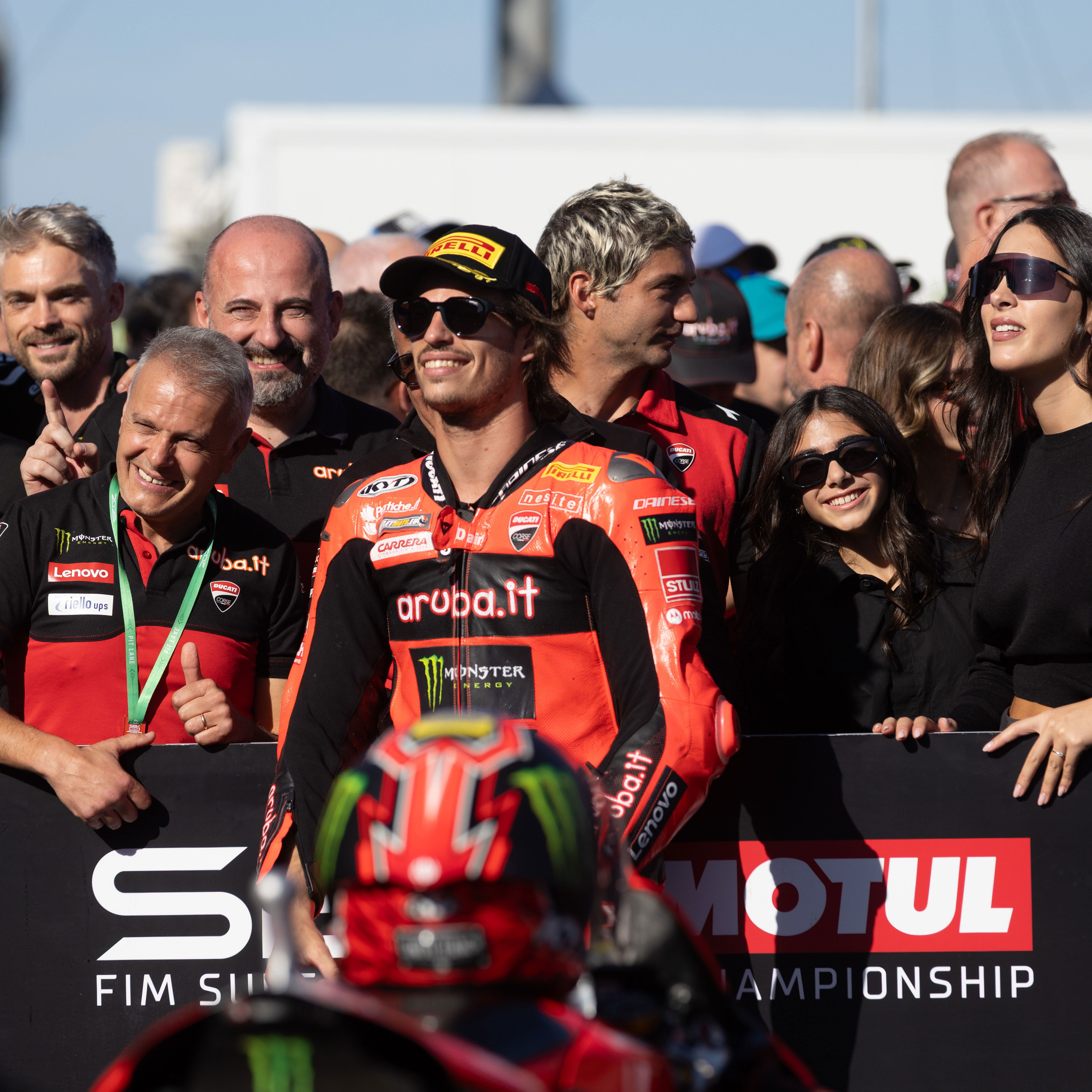 Nicolo Bulega, 2025 Spanish WorldSBK, parc ferme. Credit: Gold and Goose.