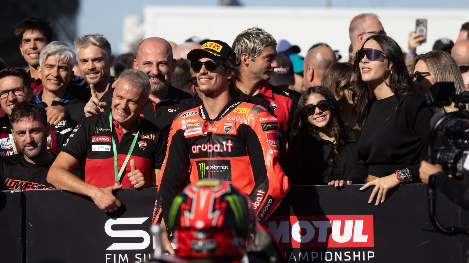 Nicolo Bulega, 2025 Spanish WorldSBK, parc ferme. Credit: Gold and Goose.