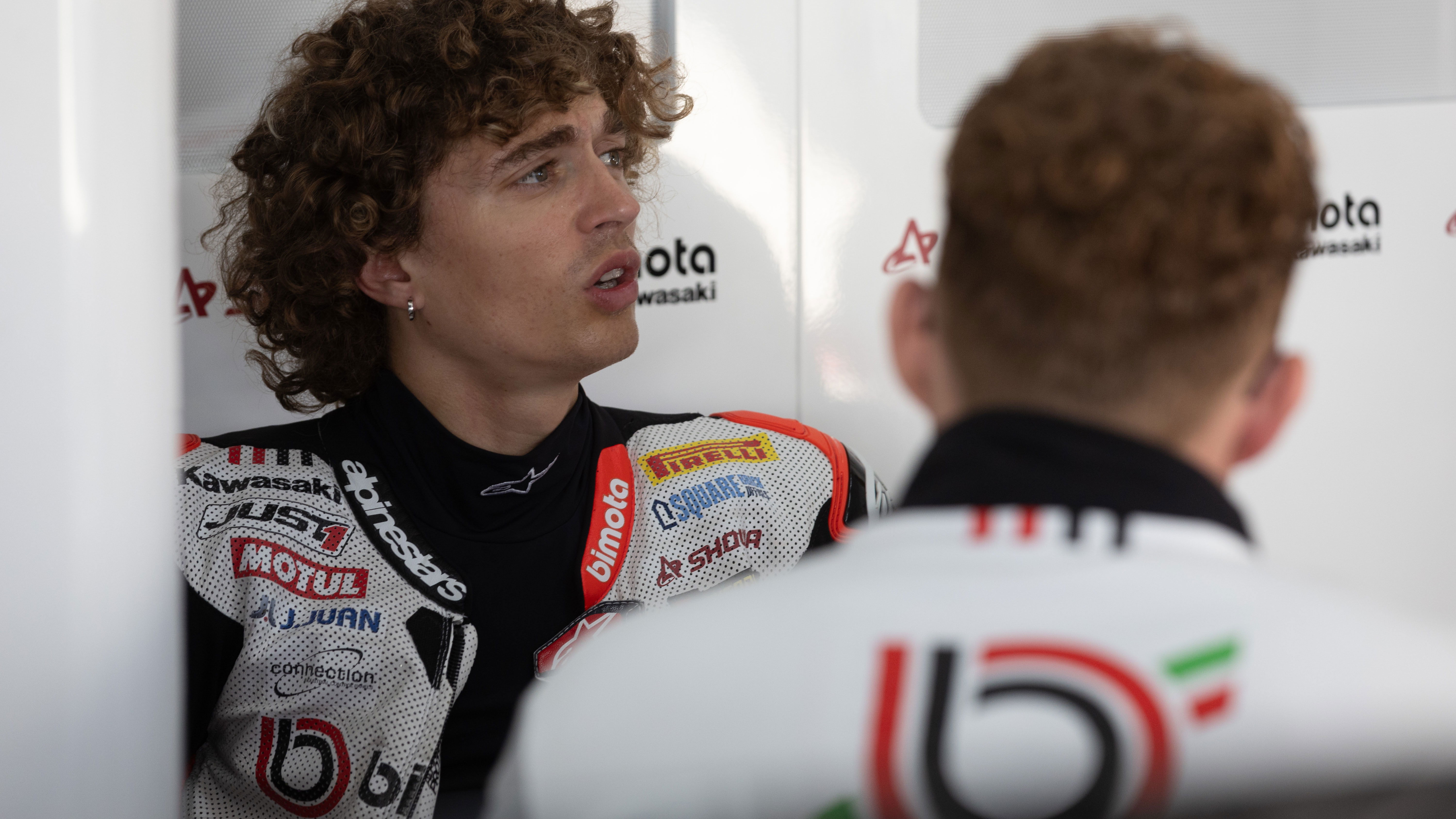 Axel Bassani, 2025 Spanish WorldSBK, pit box. Credit: Gold and Goose.