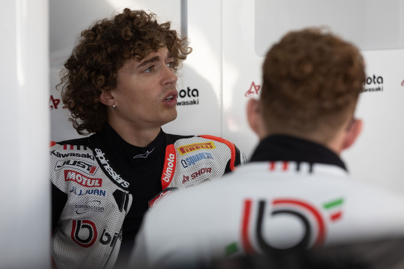 Axel Bassani, 2025 Spanish WorldSBK, pit box. Credit: Gold and Goose.