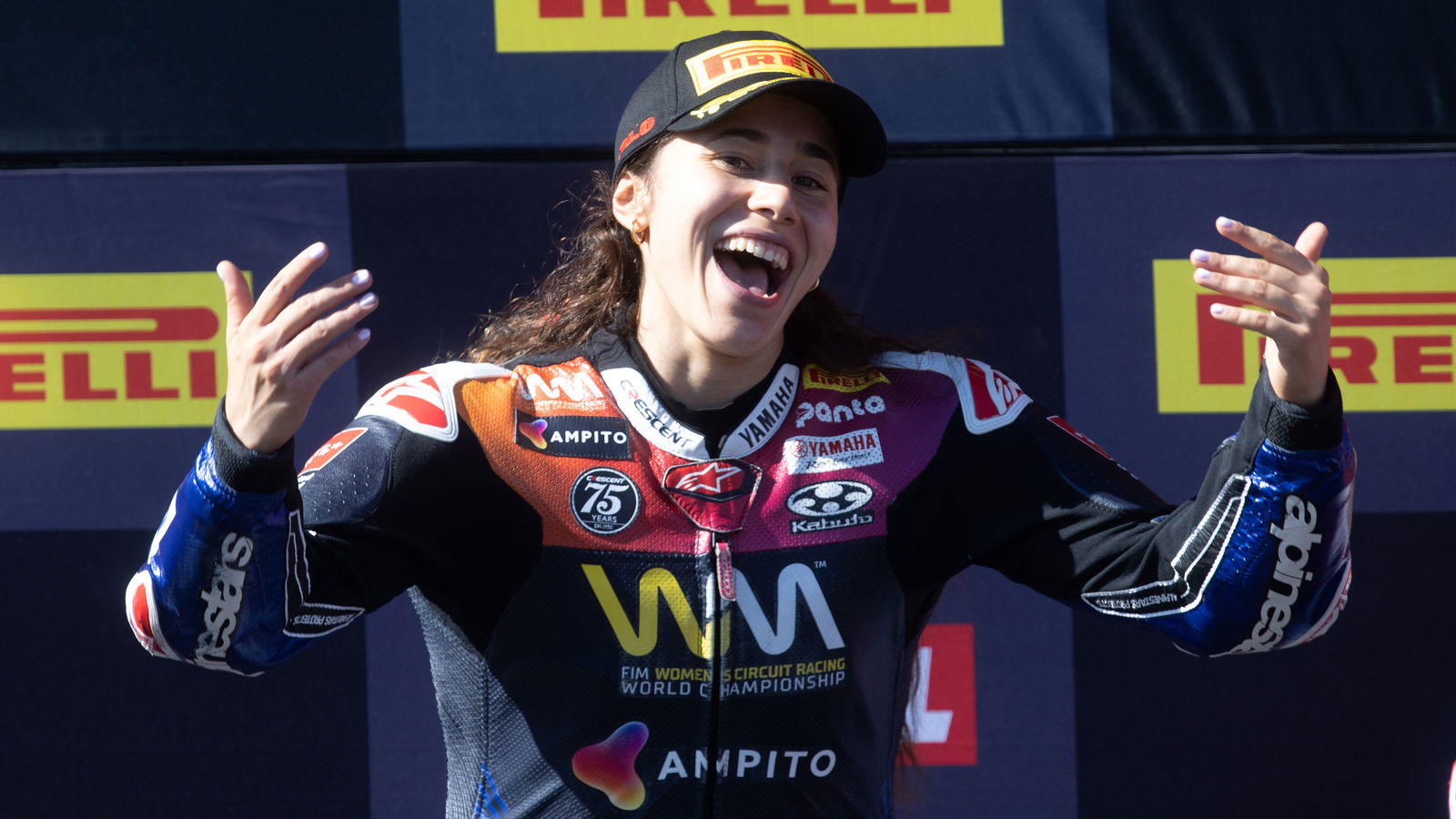 Beatriz Neila, 2025 Spanish WorldSBK, WorldWCR podium. Credit: Gold and Goose.