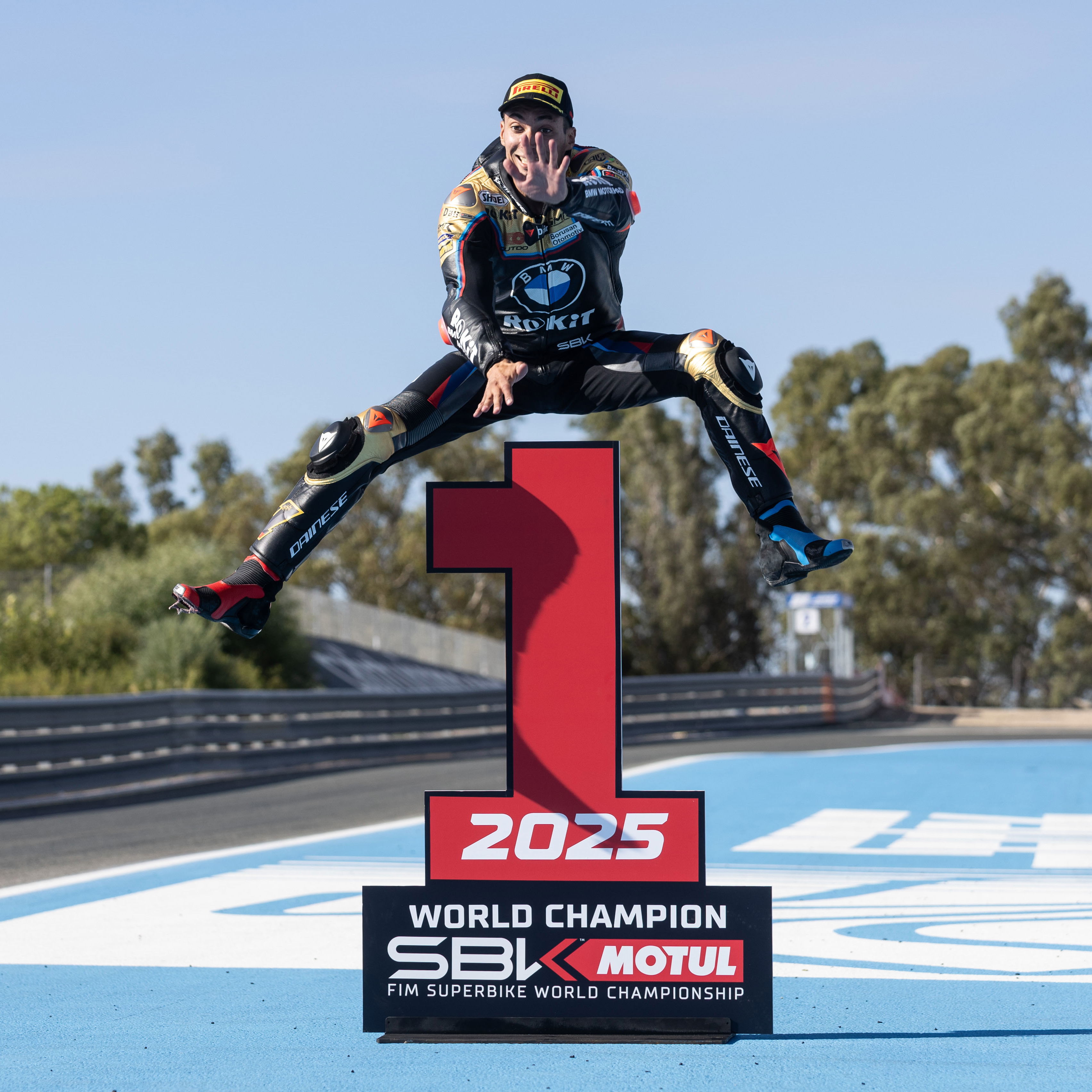 Toprak Razgatlioglu, 2025 Spanish WorldSBK, title celebration. Credit: Gold and Goose.