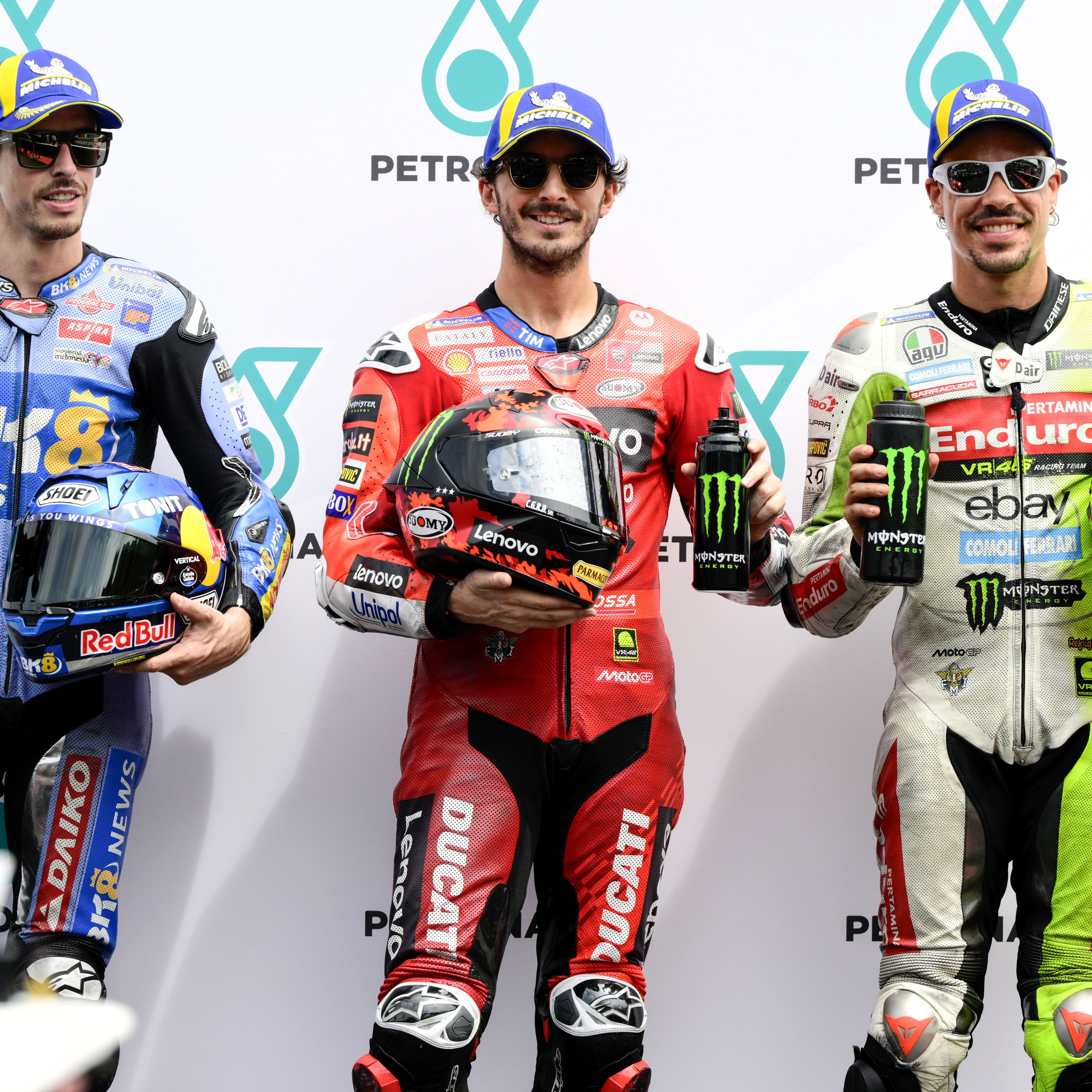 Francesco Bagnaia, Alex Marquez, Franco Morbidelli. Qualifying, 2025 Malaysian MotoGP