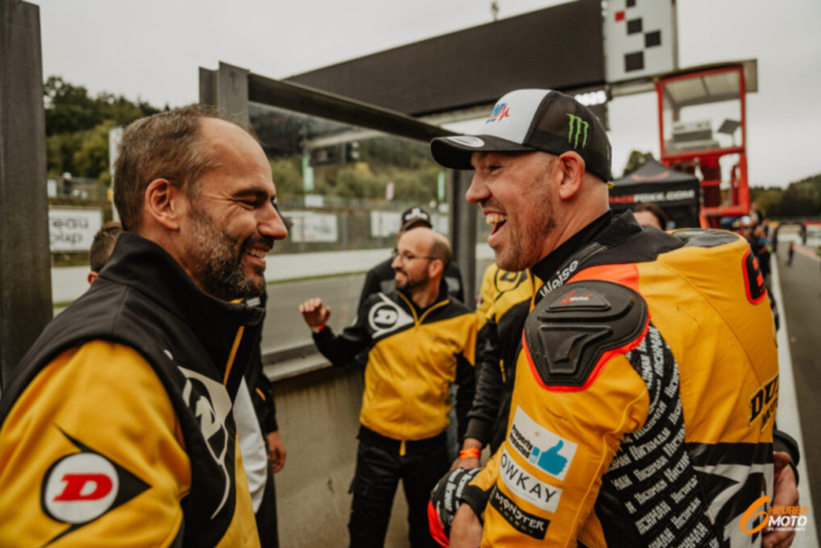 Peter Hickman with Dunlop test team. Credit: Dunlop.