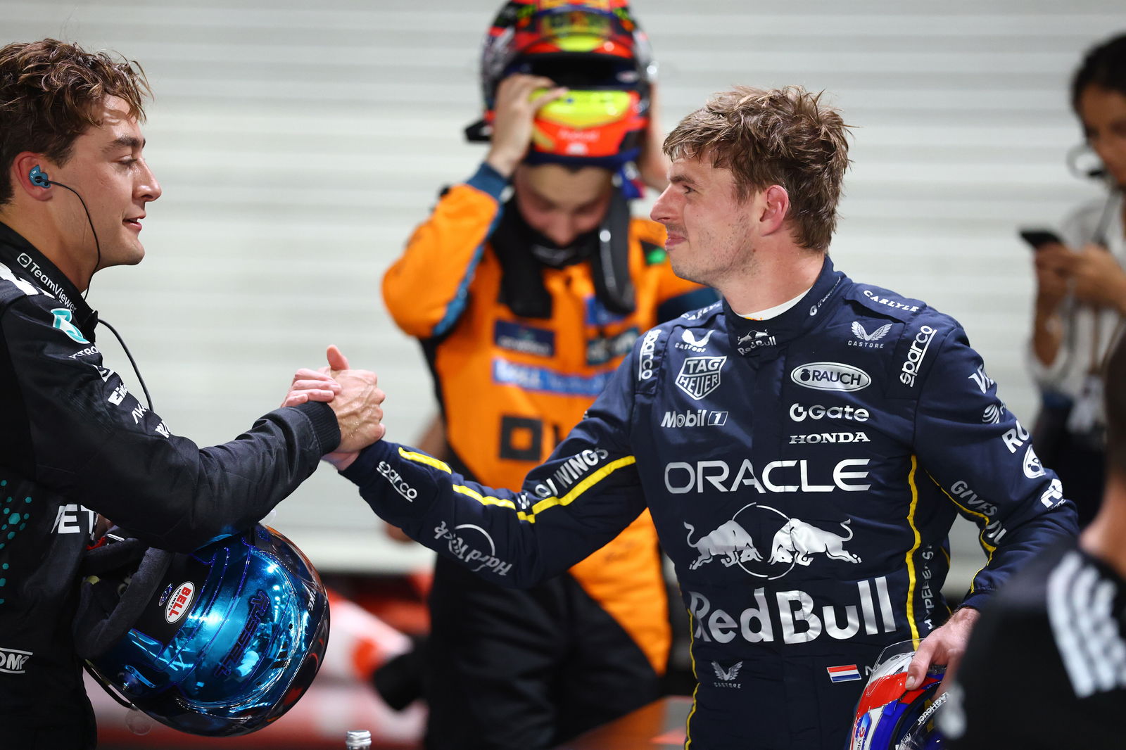 Russell edged Verstappen to pole