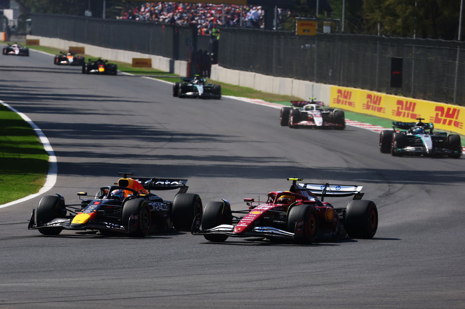 Verstappen used a trademark lunge on Hamilton