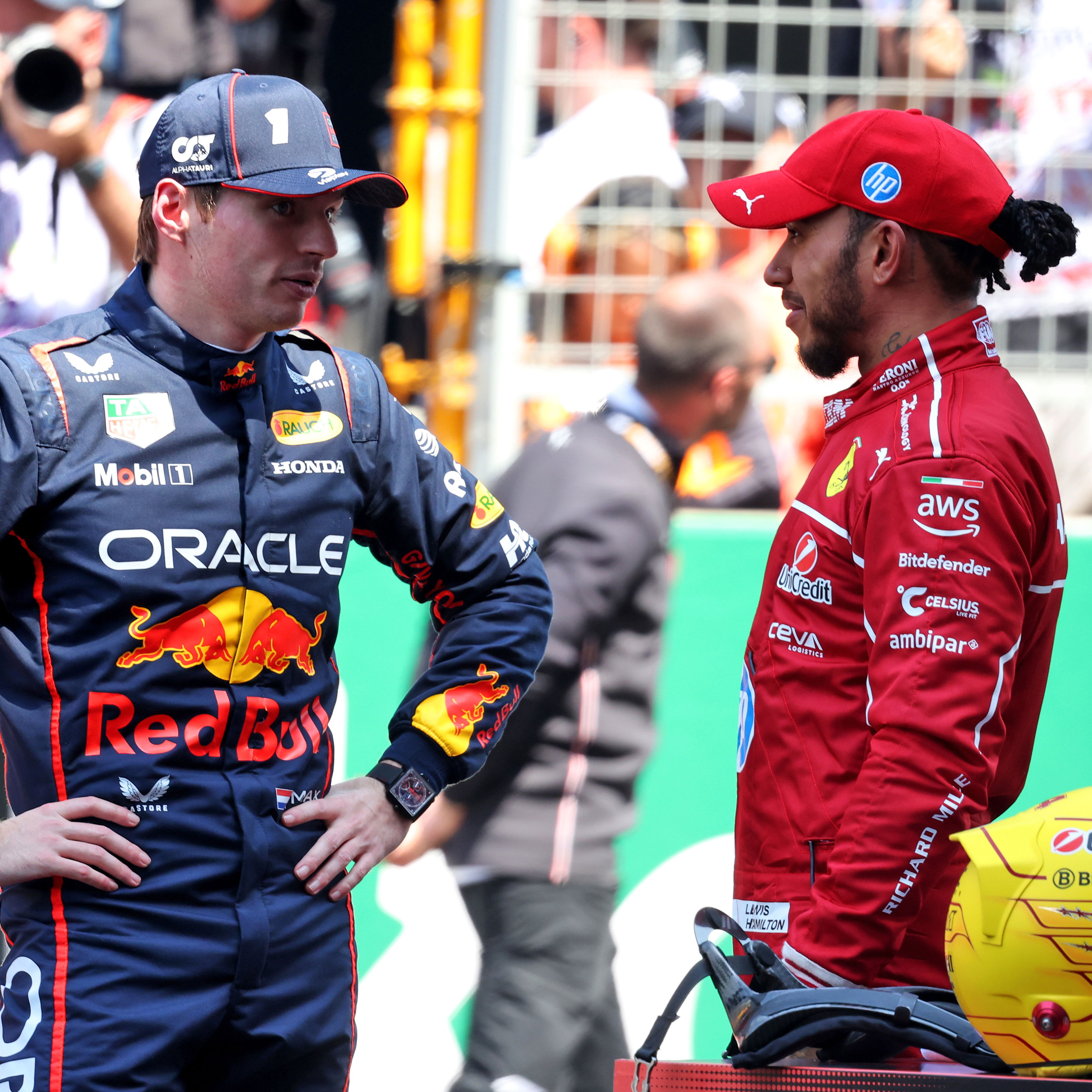 Max Verstappen and Lewis Hamilton 