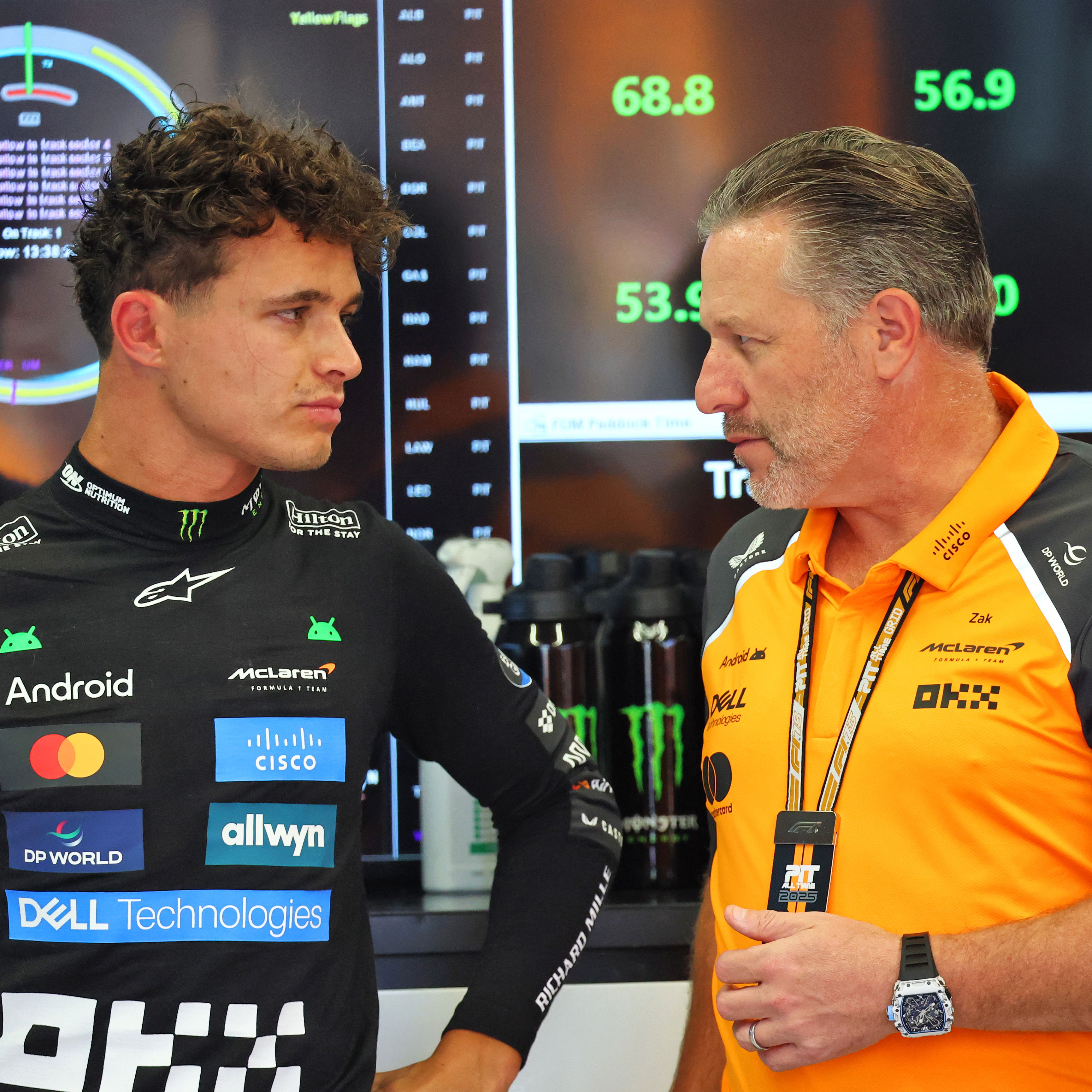 Lando Norris and Zak Brown 
