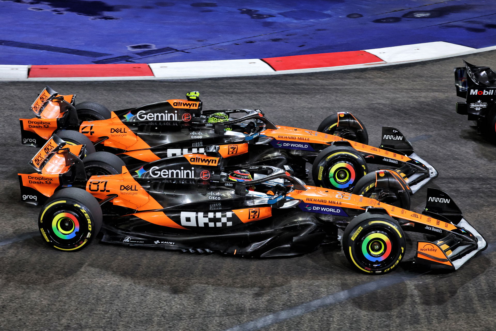 Norris and Piastri clash in Singapore