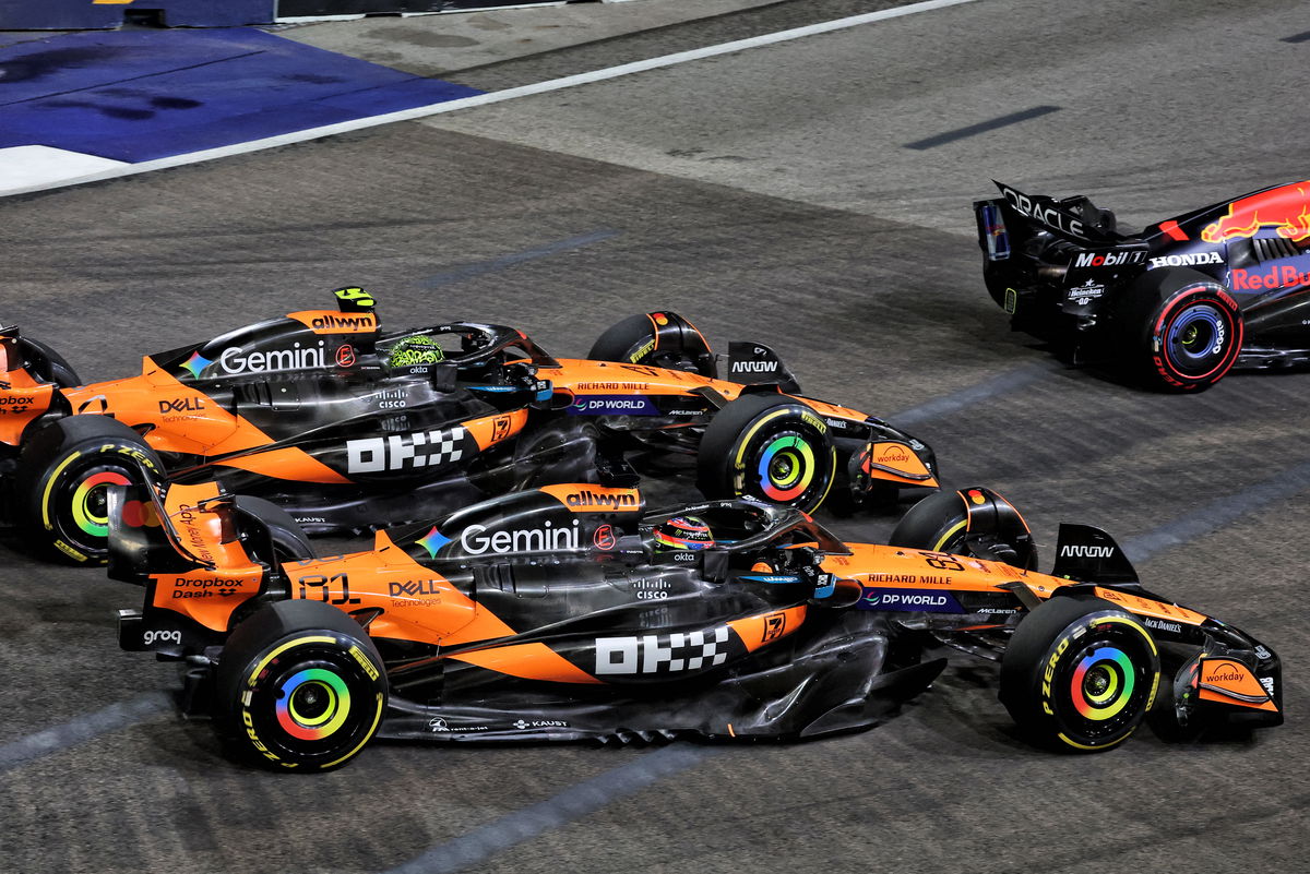Oscar Piastri fumes over Lando Norris clash in fiery team radio rant at F1 Singapore GP