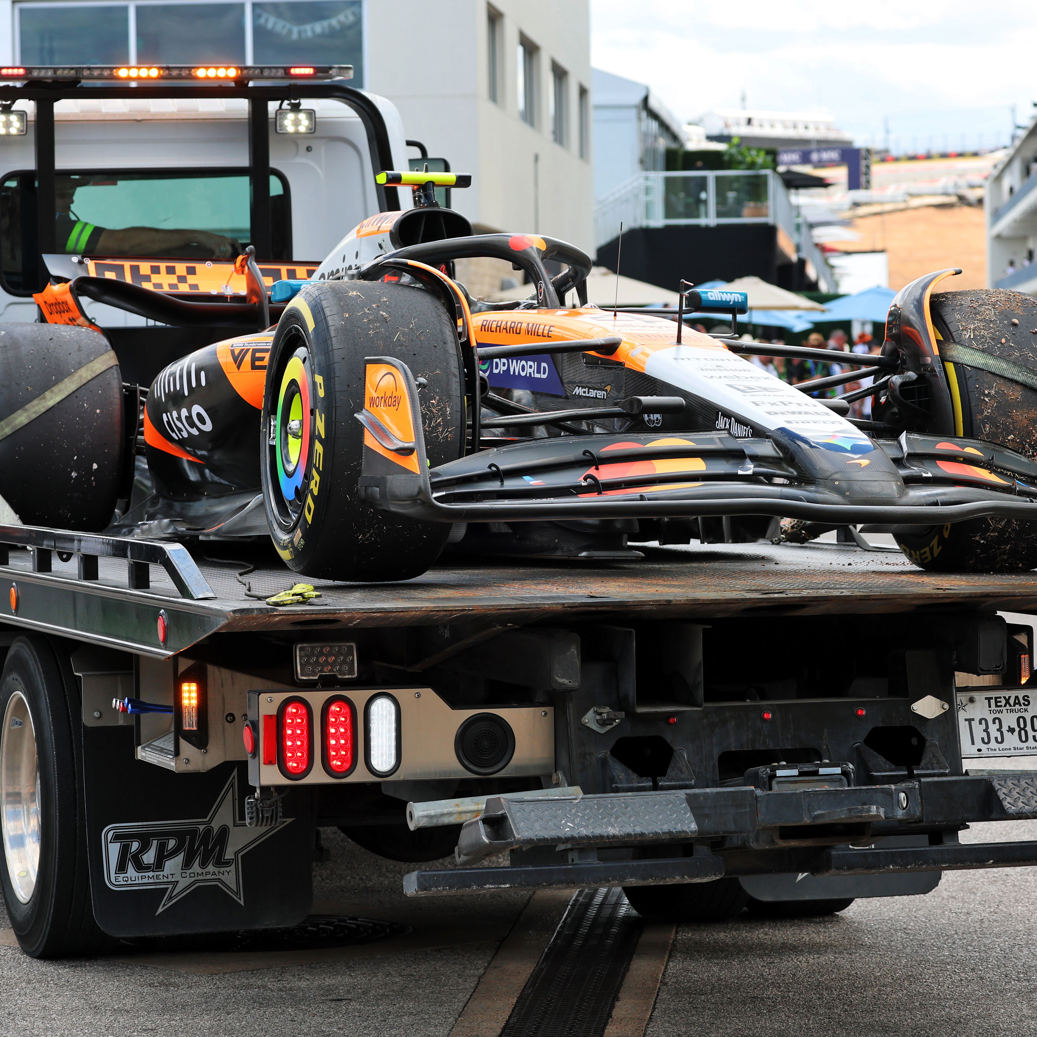 Piastri's damaged McLaren