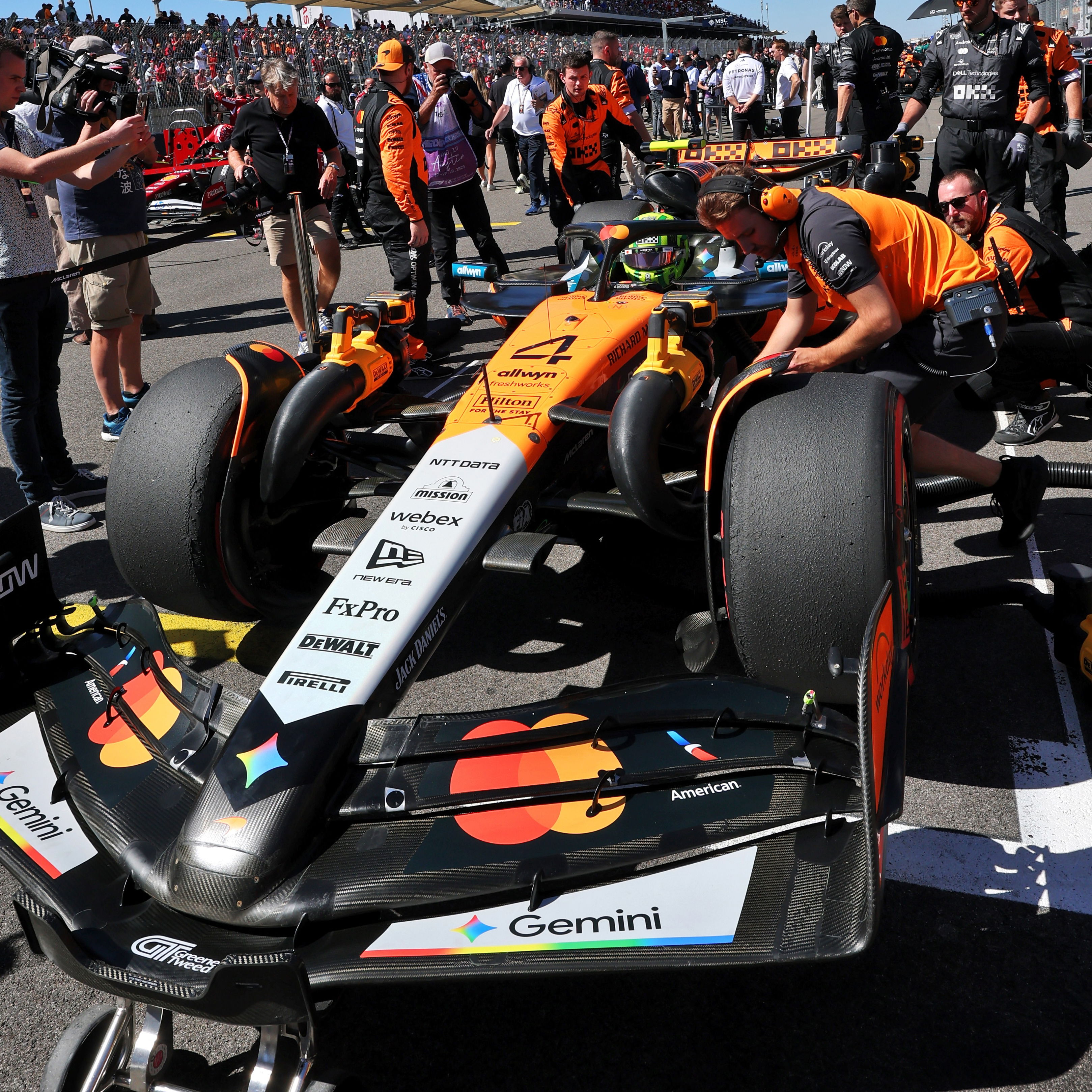 Lando Norris on the grid at Austin 