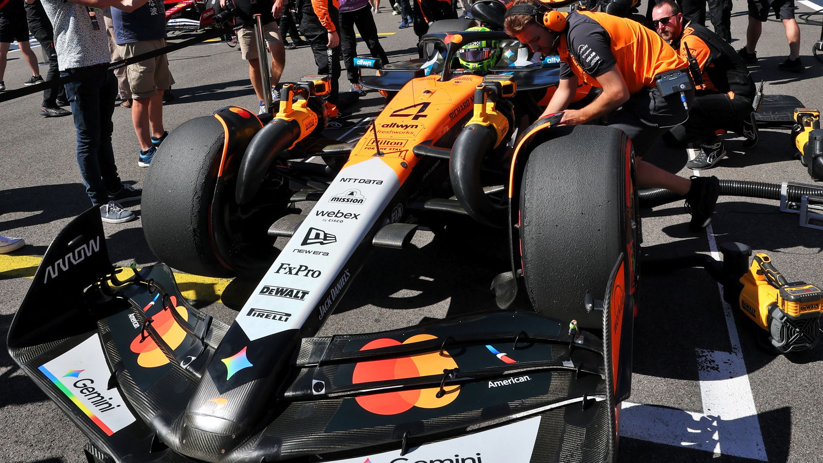Lando Norris on the grid at Austin
