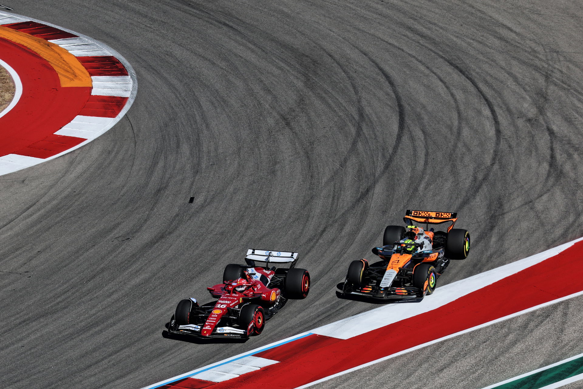 Charles Leclerc and Lando Norris