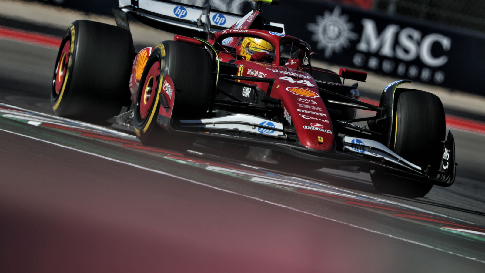 Lewis Hamilton equalled his best finish for Ferrari with fourth