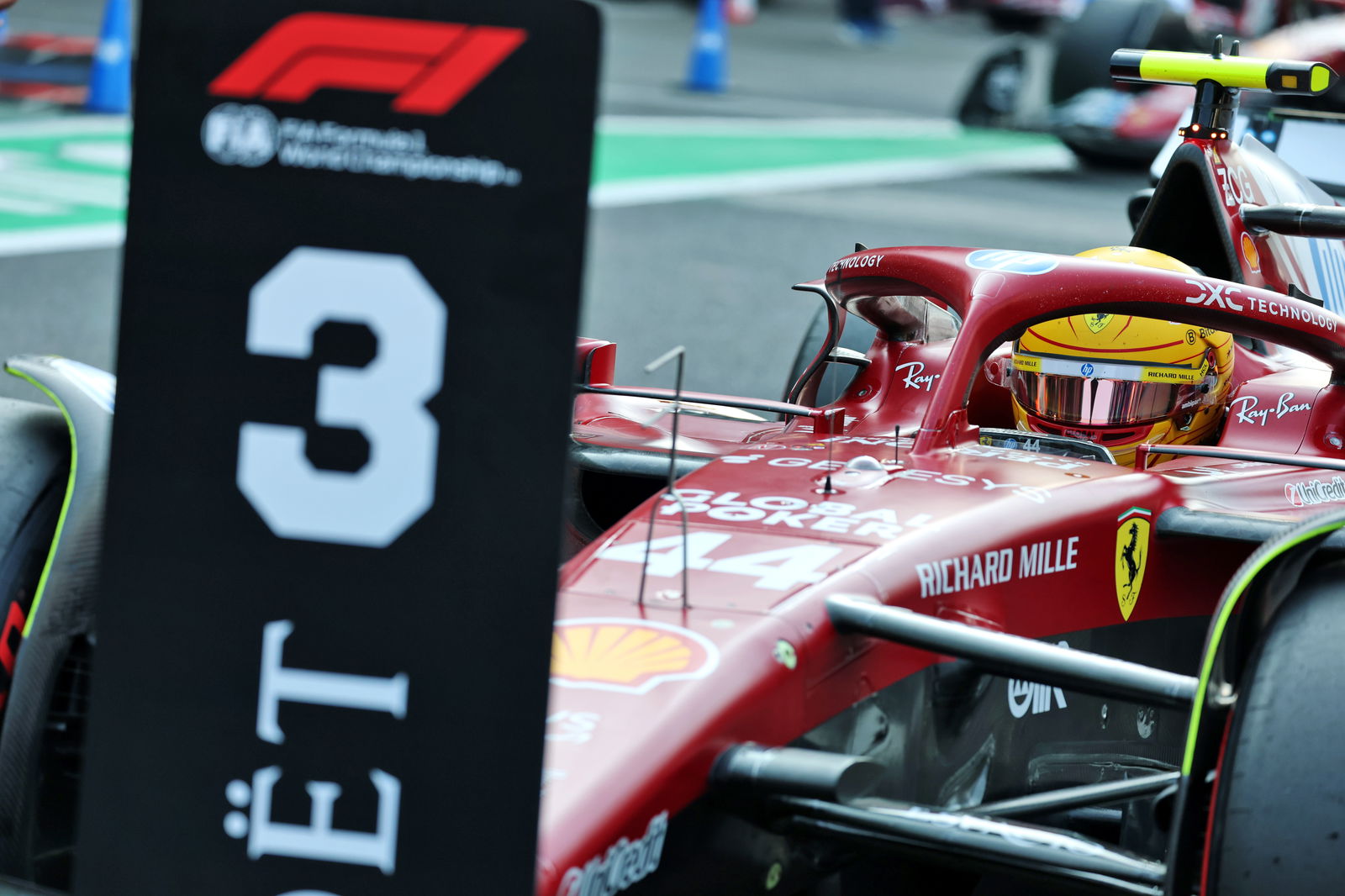 Hamilton scored his best qualifying result for Ferrari
