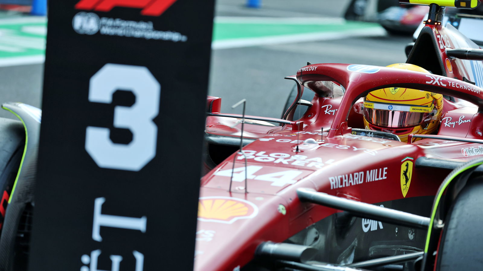 Hamilton scored his best qualifying result for Ferrari
