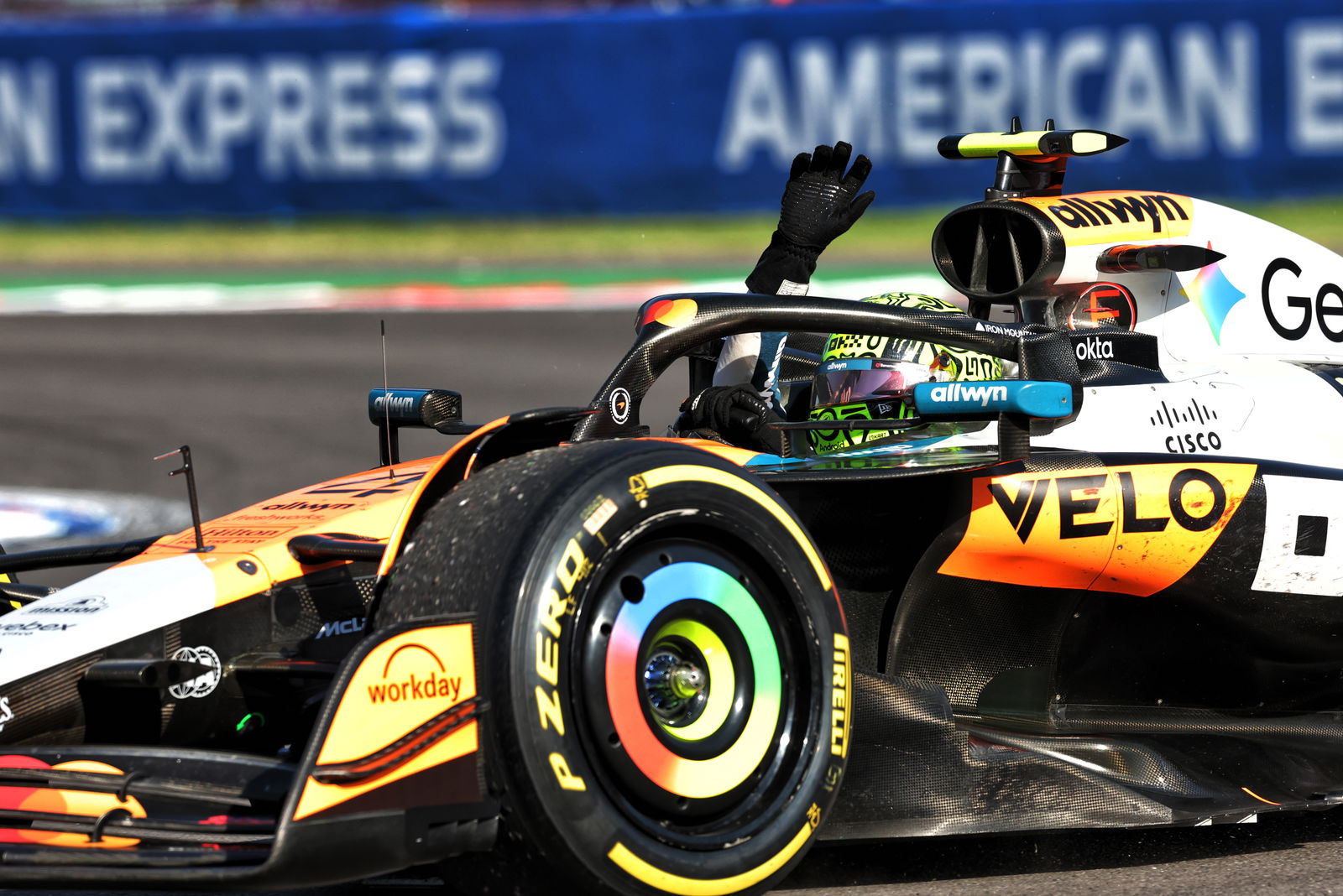 Norris celebrates his victory in Mexico