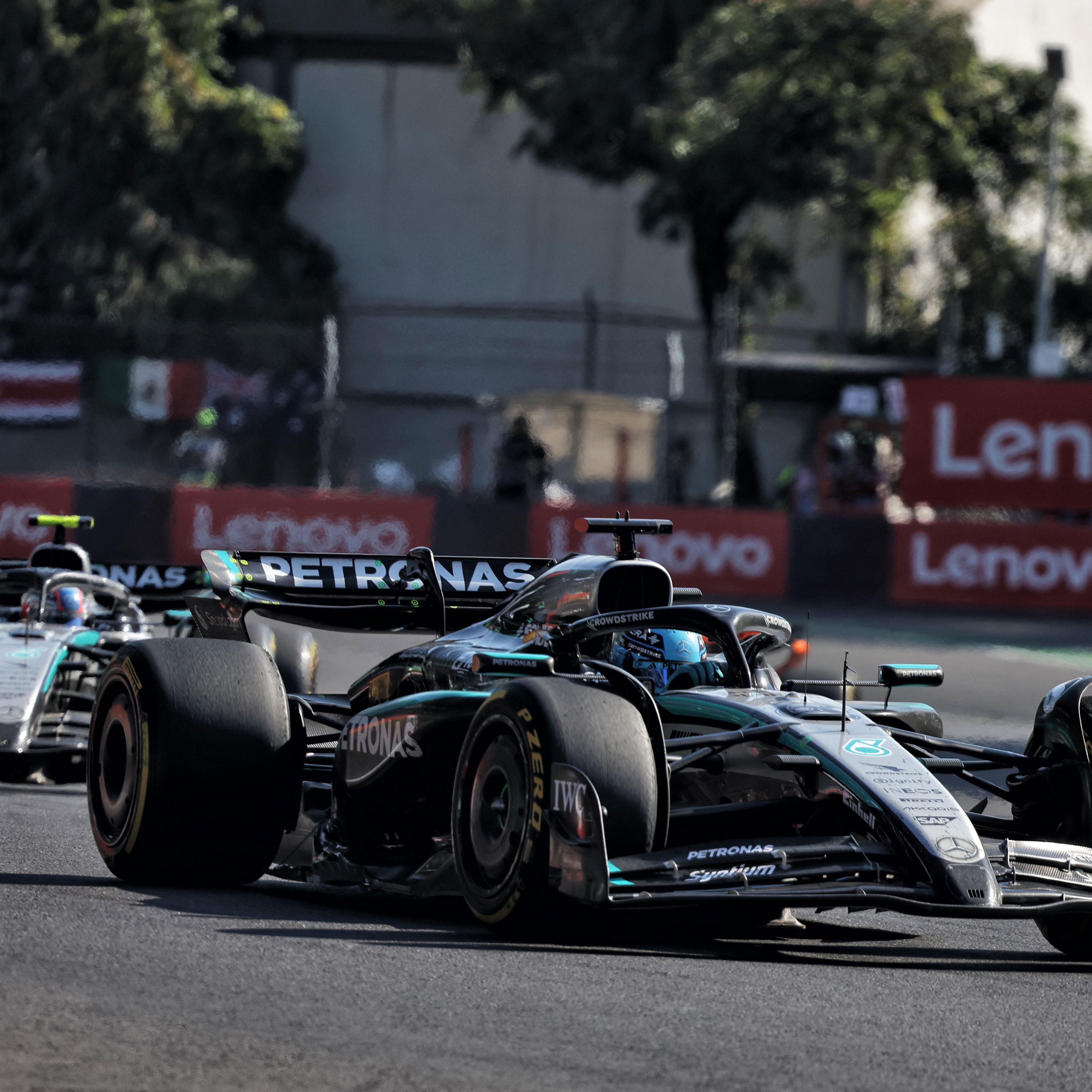 George Russell and Kimi Antonelli