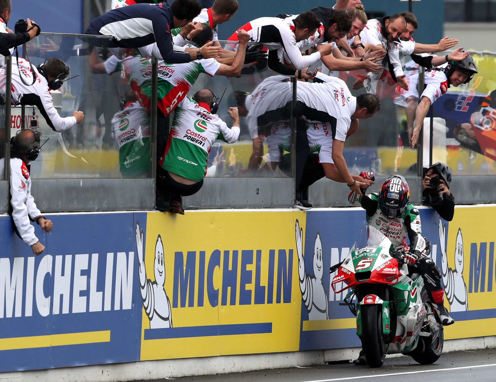 Johann Zarco wins the 2025 French MotoGP at Le Mans.