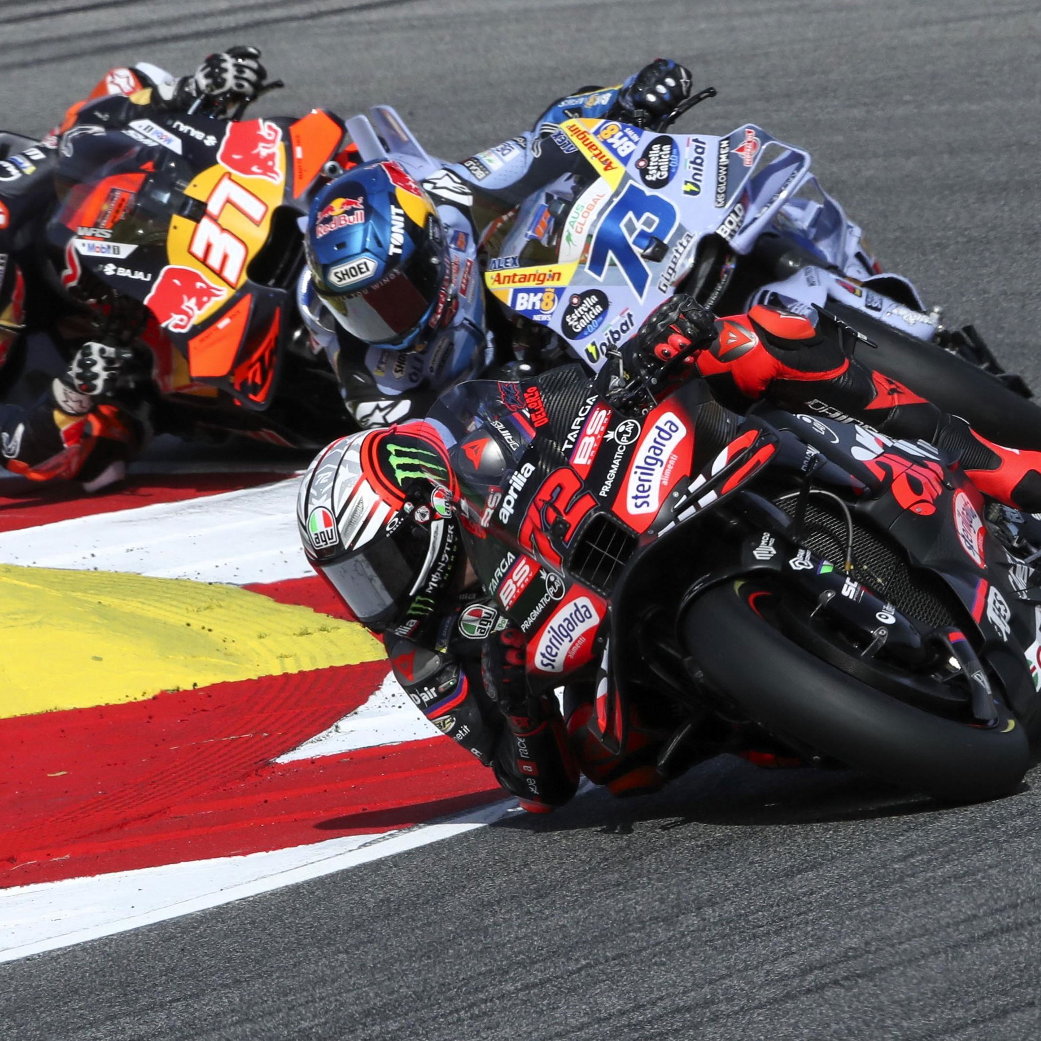 Marco Bezzecchi, Pedro Acosta, Alex Marquez, 2025 Portimao MotoGP