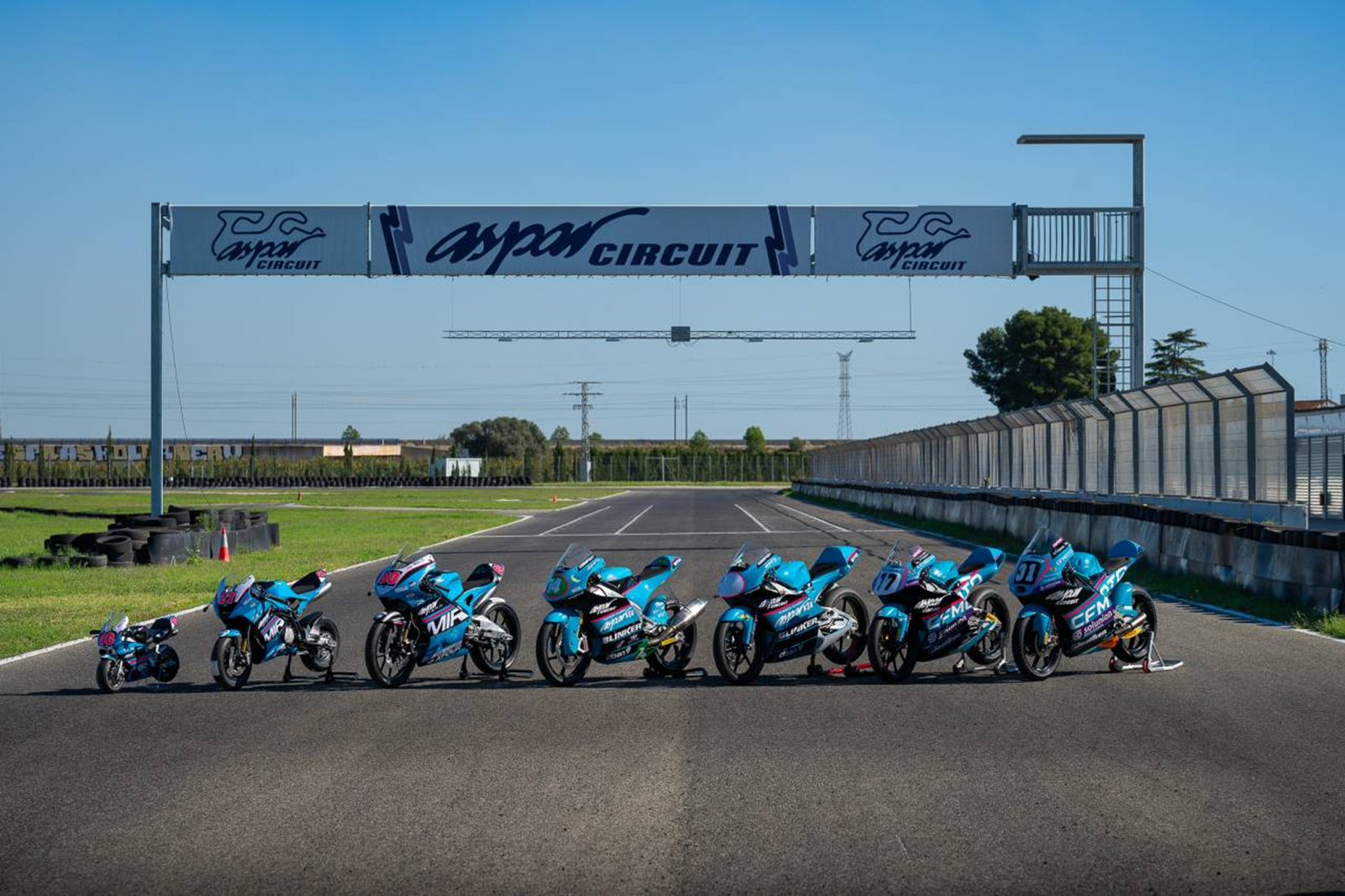 MIR Racing Aspar Cup bikes at the Aspar Circuit. Credit: Aspar Team.