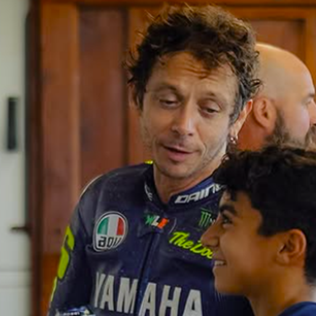 Valentino Rossi with Leonardo Casadei. Credit: Instagram/VR46 Riders Academy.