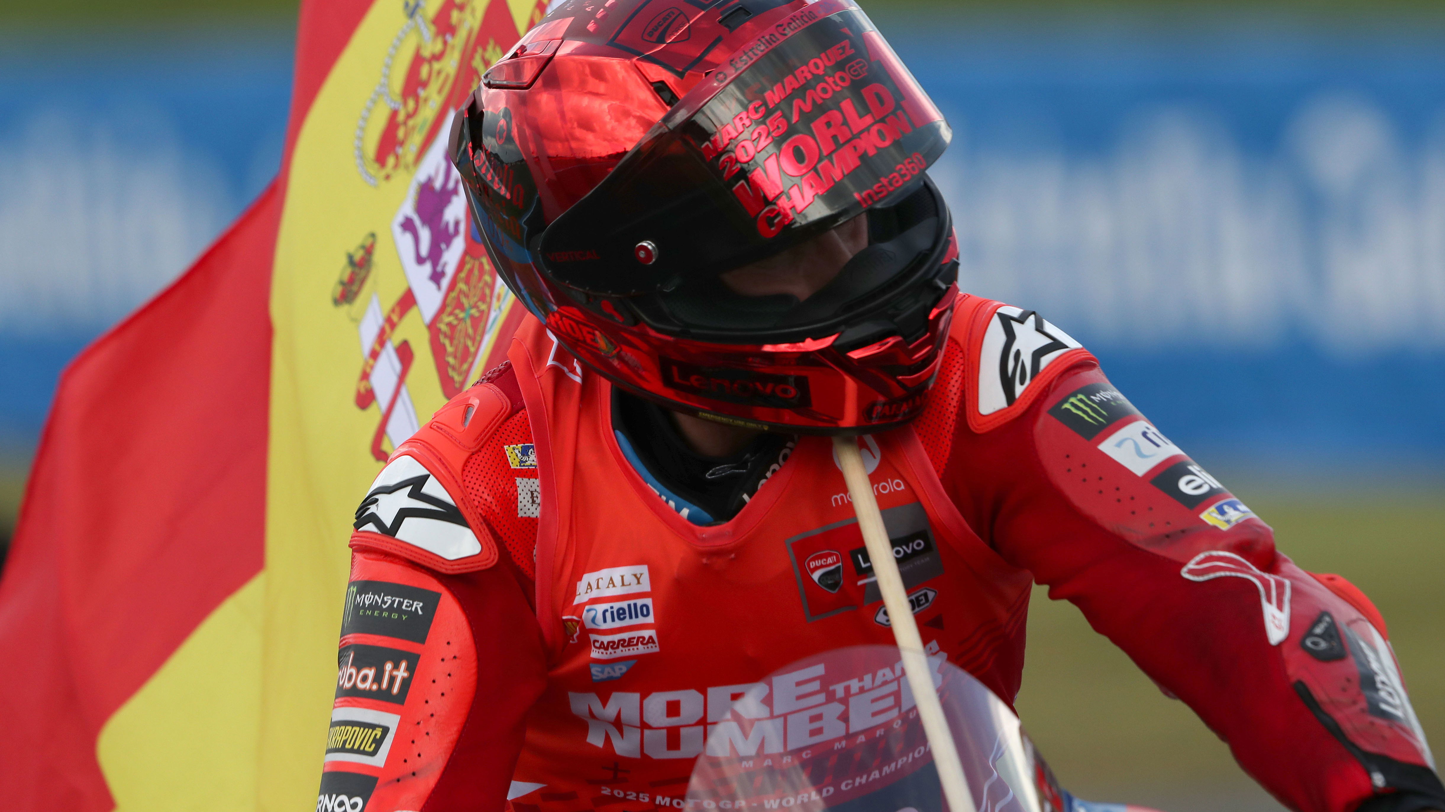 Marc Marquez, 2025 MotoGP Japanese Grand Prix, cooldown lap. Credit: Gold and Goose.