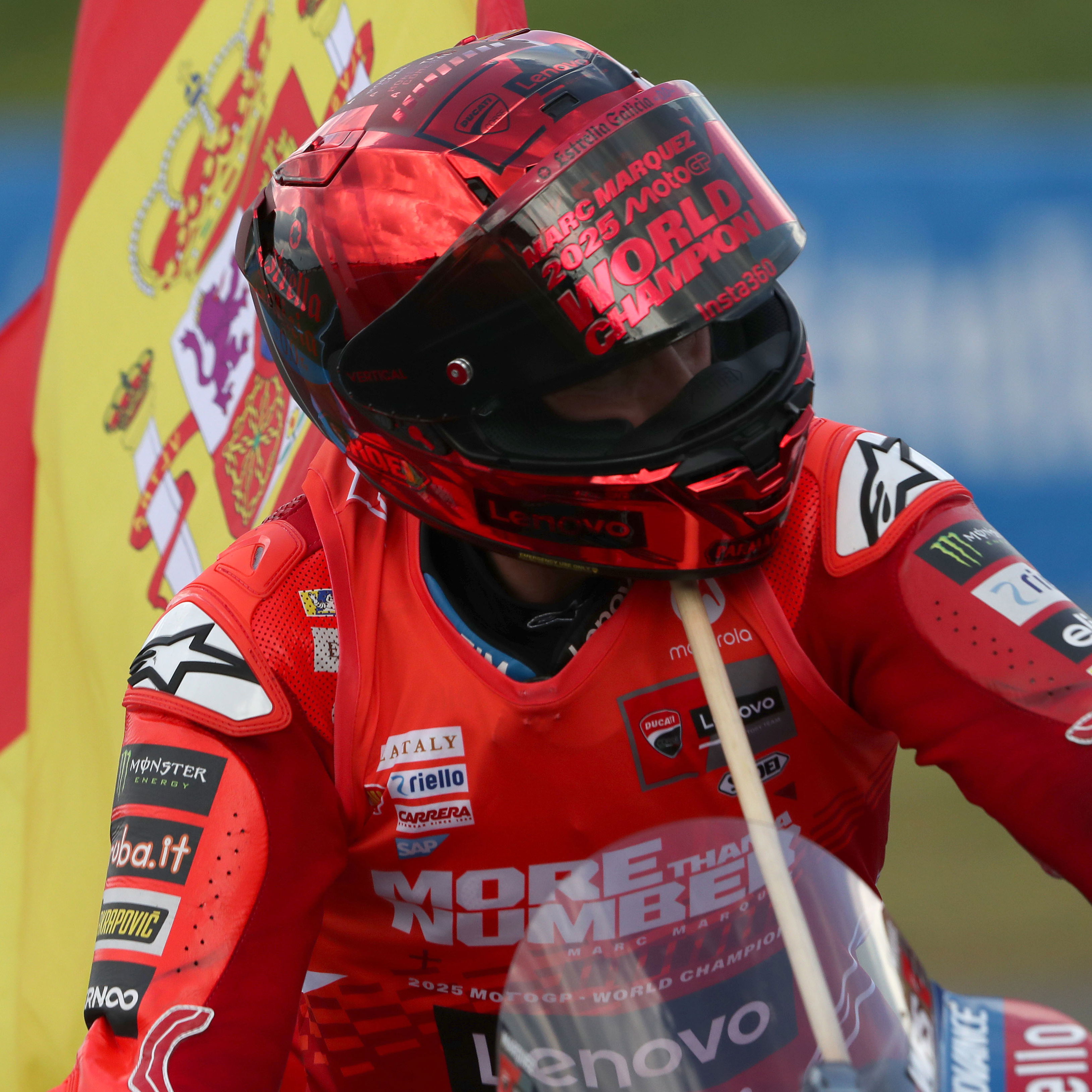 Marc Marquez, 2025 MotoGP Japanese Grand Prix, cooldown lap. Credit: Gold and Goose.